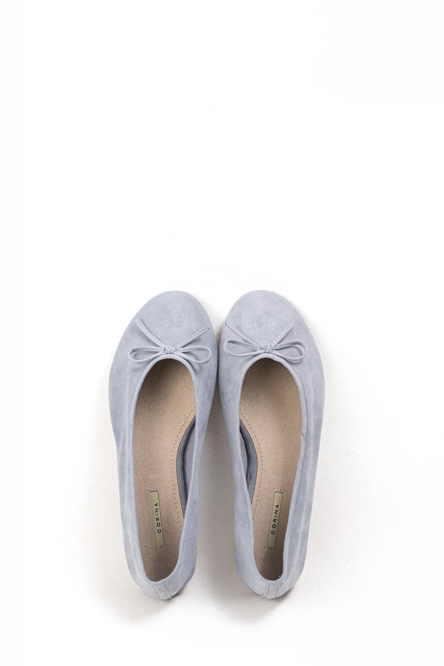 bailarina de ante con punta afilada y lazo decorativo corina color Azul talla 36