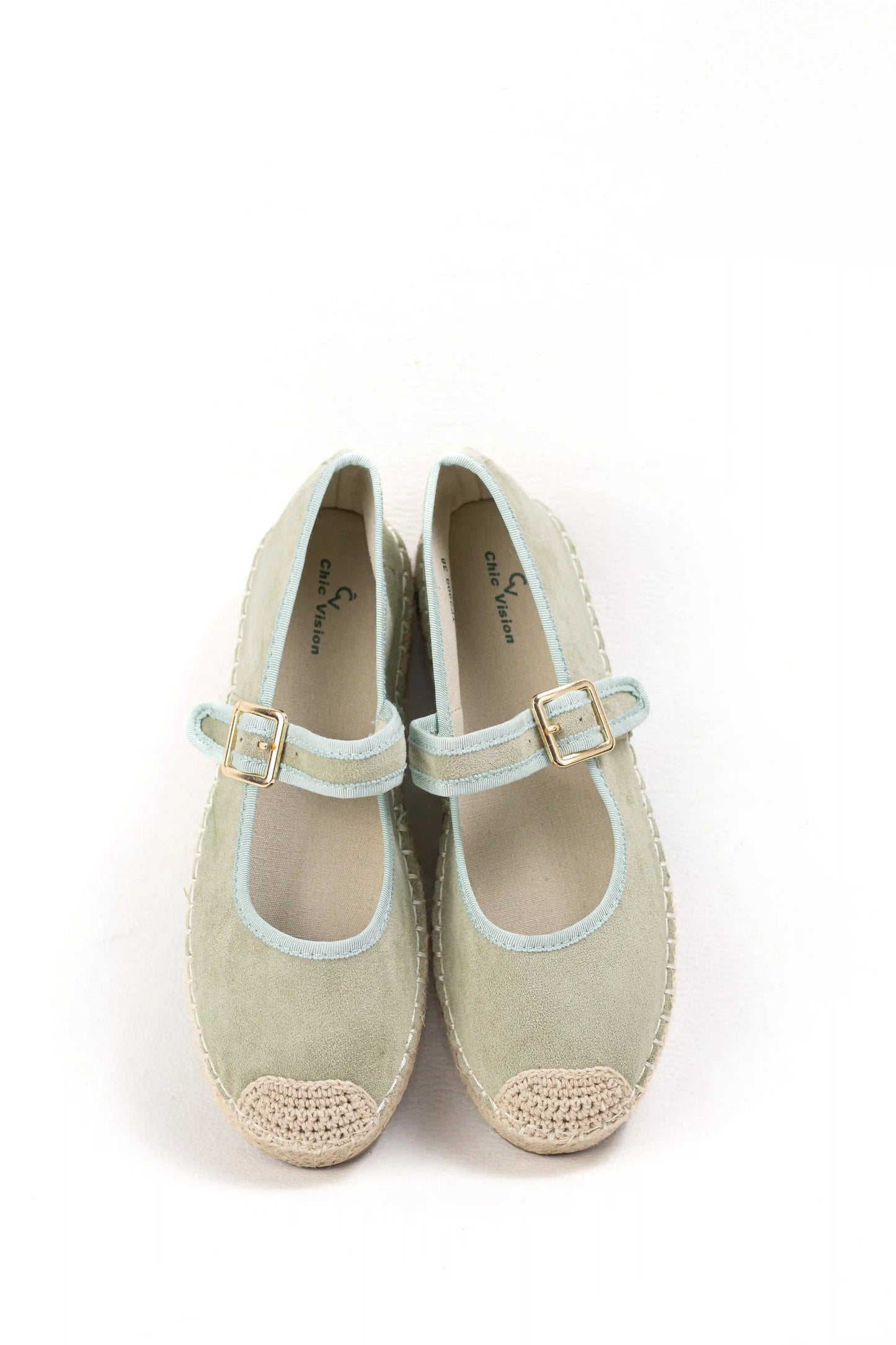 alpargatas con plataforma de yute y pulsera ajustable color Verde talla 38