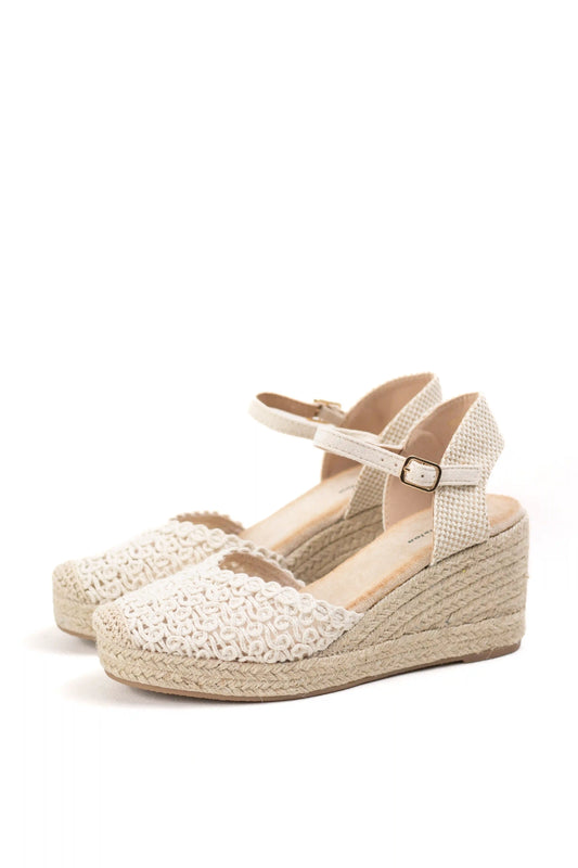 alpargatas de cuna alta de espartos con plataforma diseno crochet sandalias elegantes para verano alpargatas color Doradas talla 41