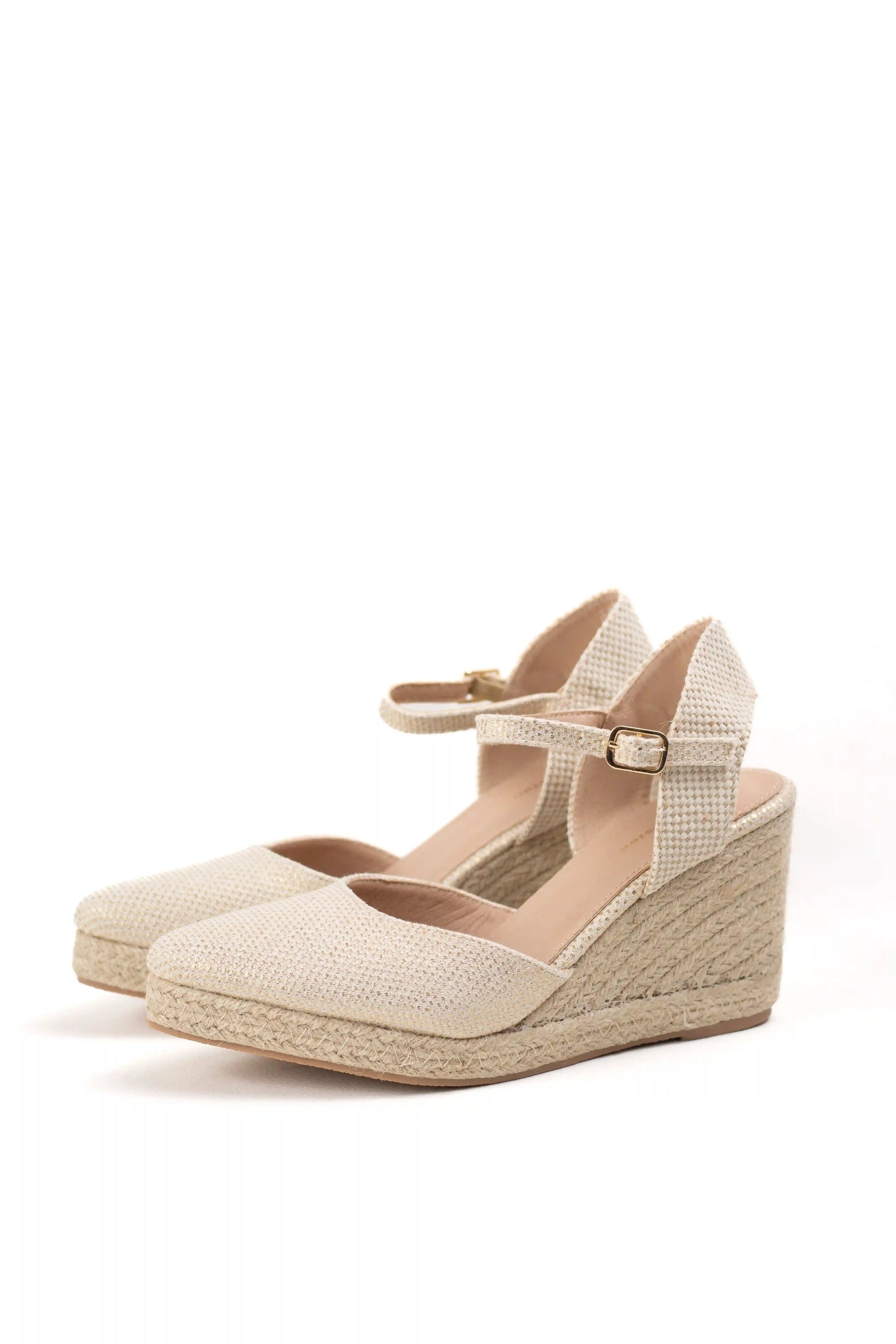 alpargatas de cuna con punta afilada y suela de esparto sandalias elegantes para verano alpargatas color Gold talla 39
