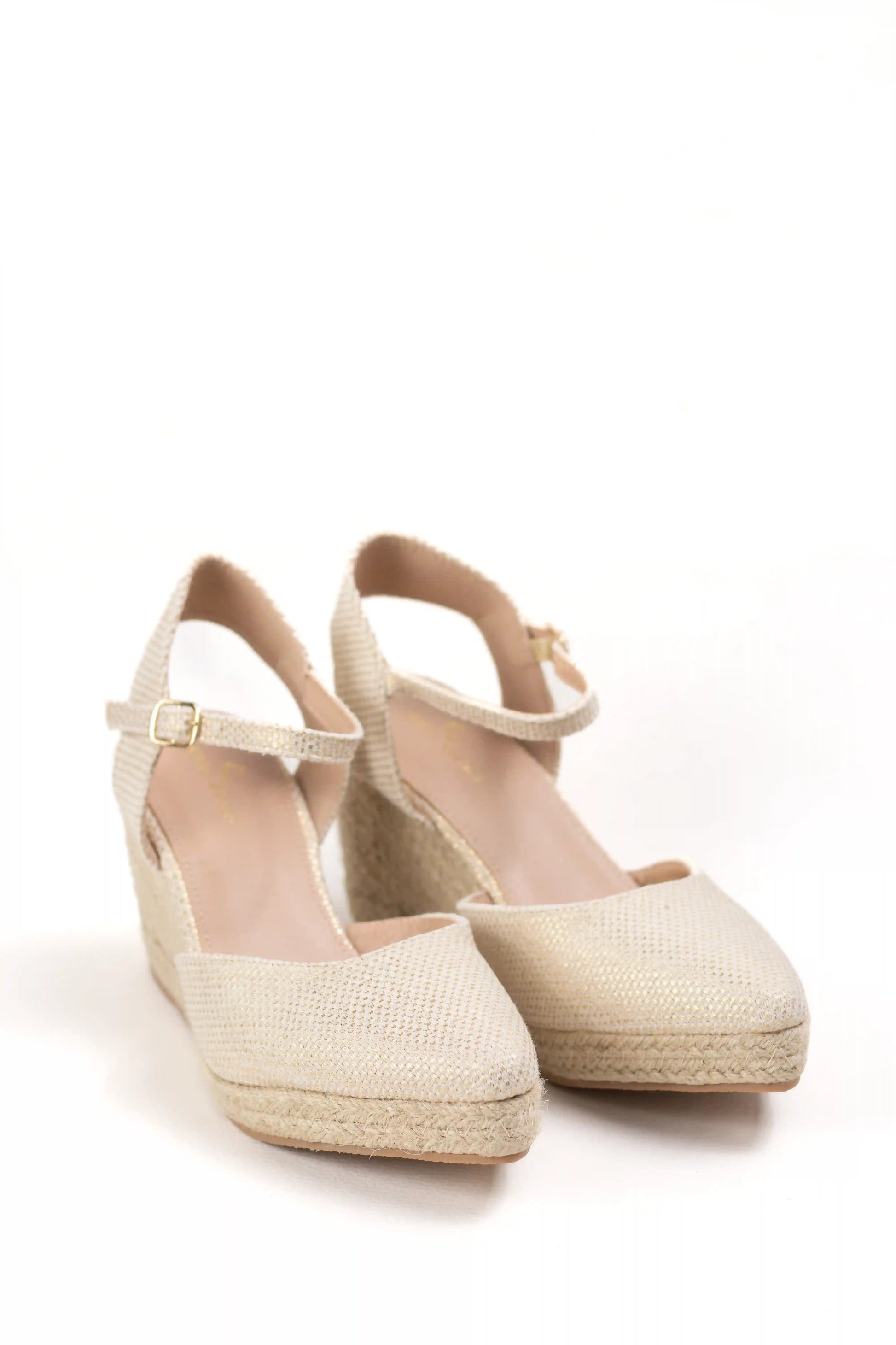 alpargatas de cuna con punta afilada y suela de esparto sandalias elegantes para verano alpargatas color Gold talla 40