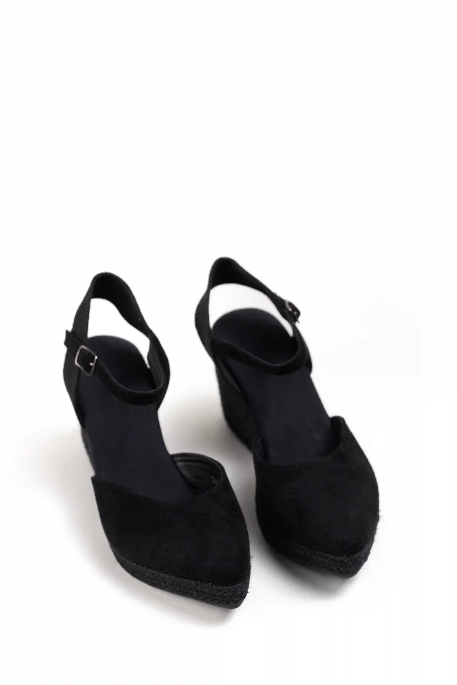 alpargatas de cuna con punta afilada y suela de esparto sandalias elegantes para verano alpargatas color Negras talla 38