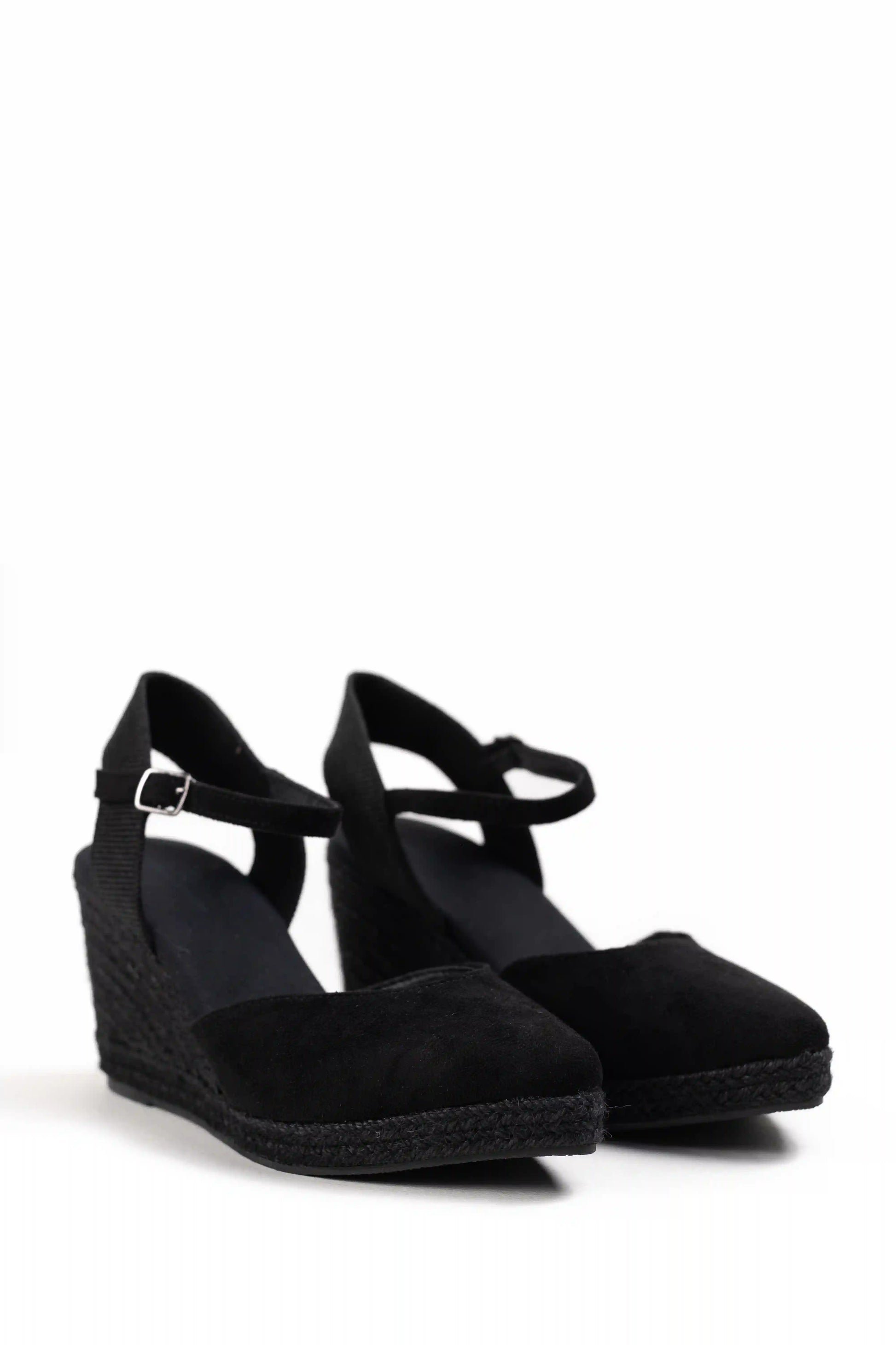 alpargatas de cuna con punta afilada y suela de esparto sandalias elegantes para verano alpargatas color Negras talla 39