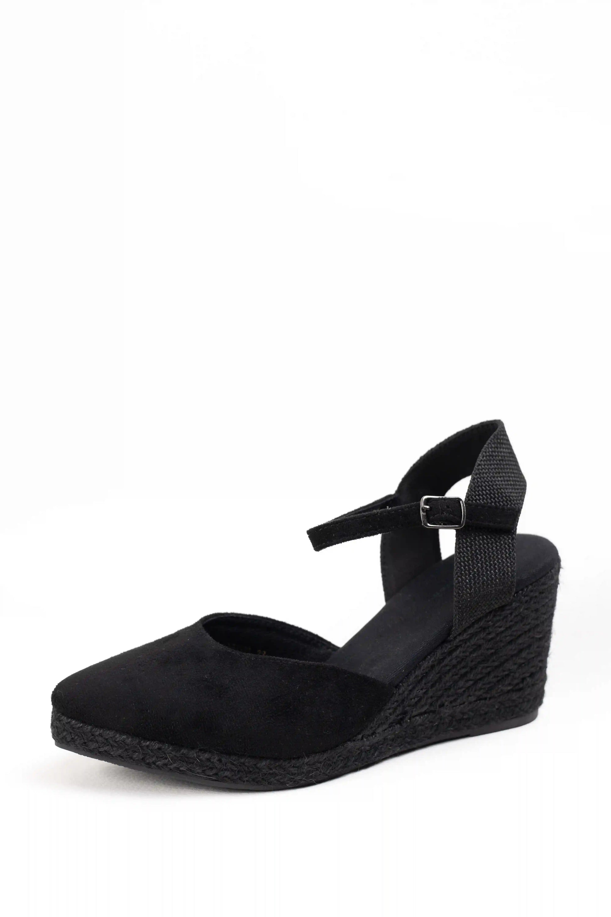 alpargatas de cuna con punta afilada y suela de esparto sandalias elegantes para verano alpargatas color Negras talla 41