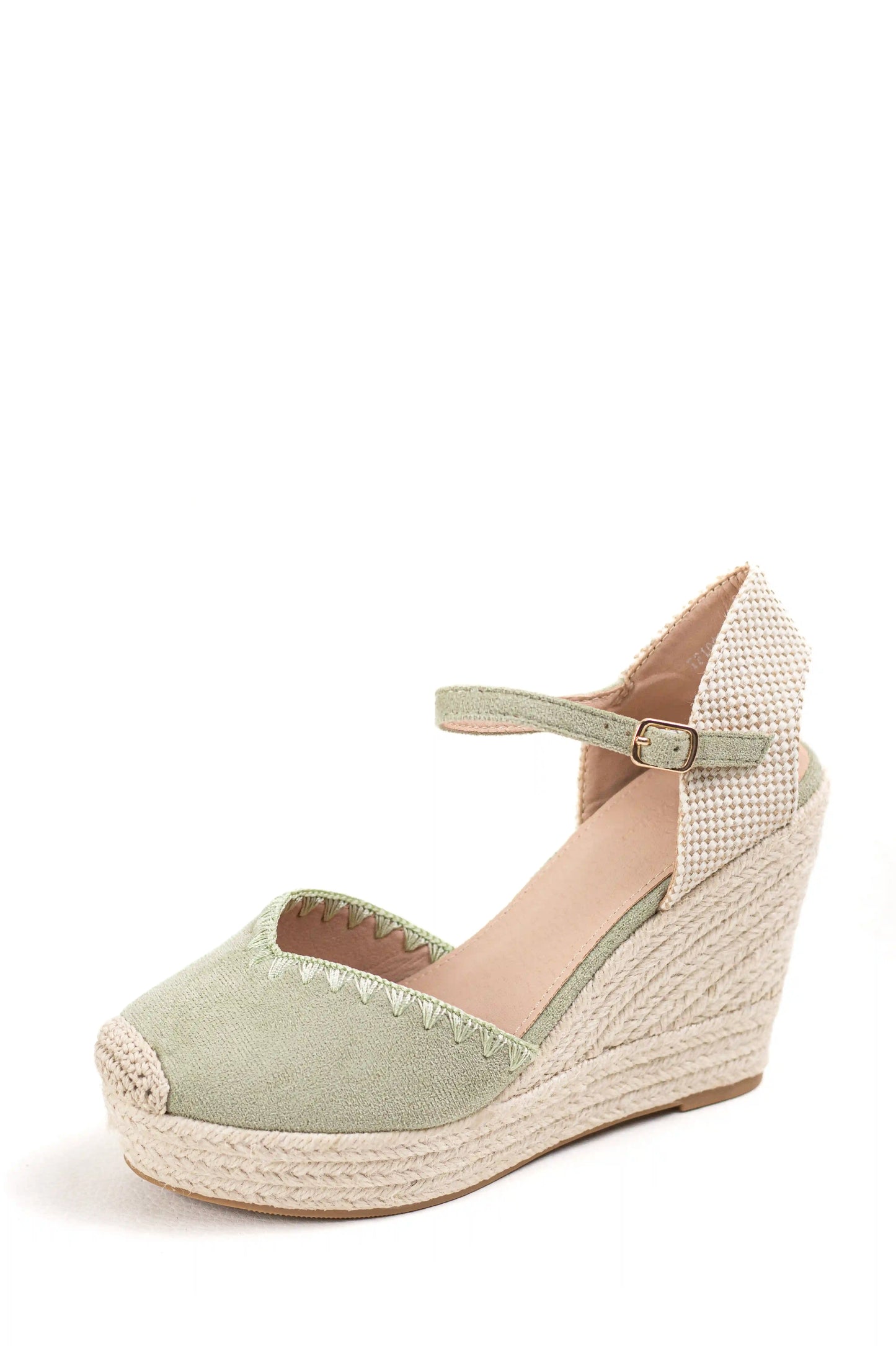 alpargatas cunas espartos altas con plataforma color Verde claro talla 38