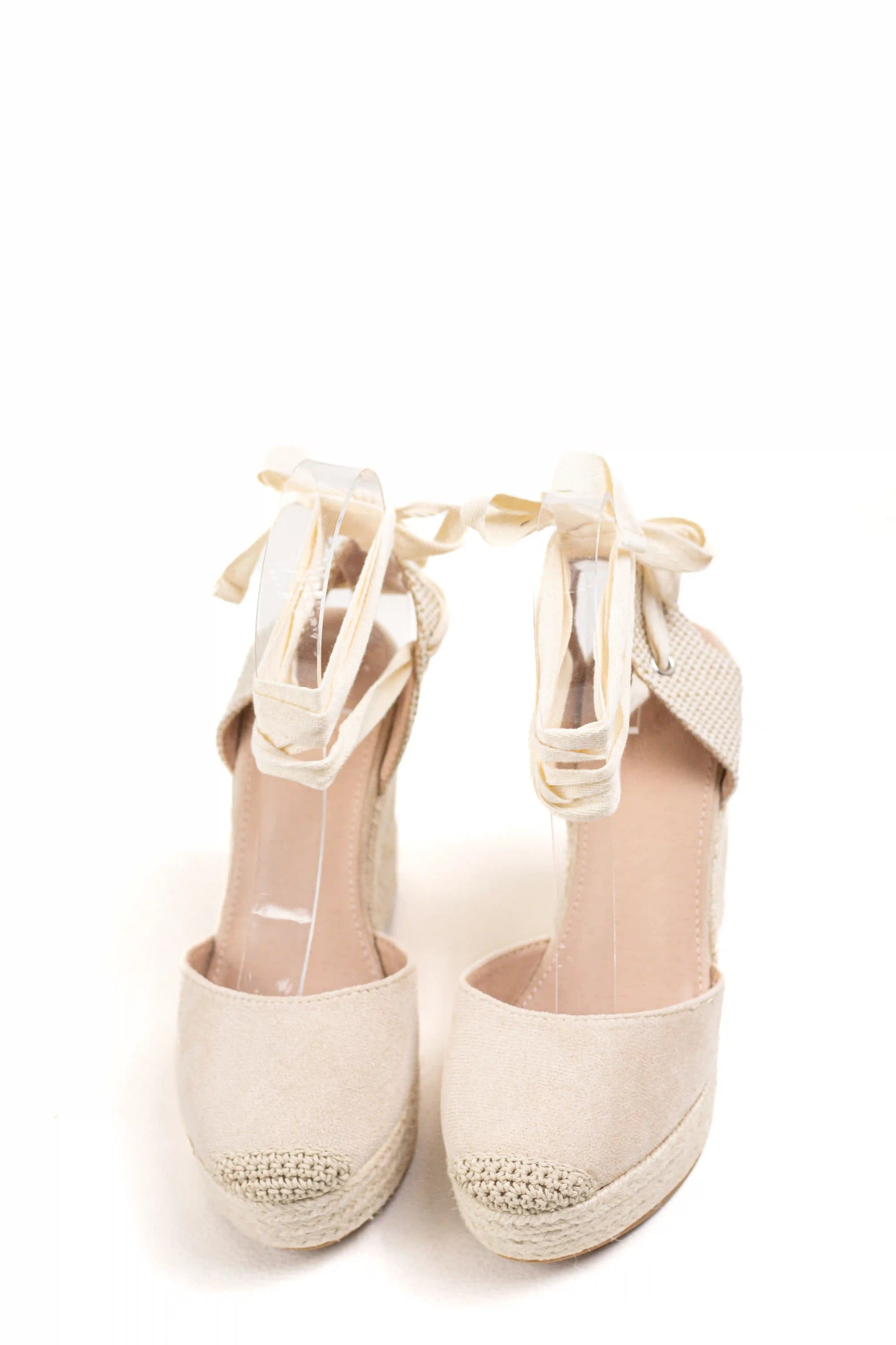 alpargatas de cuna altas de espartos con plataforma cierre con cordones al tobillo elegancia y comodidad en verano alpargatas color Beige talla 37