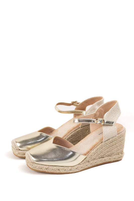 alpargatas doradas mujer cuna altas de espartos con plataforma con plantilla almohadilla color Doradas talla 36