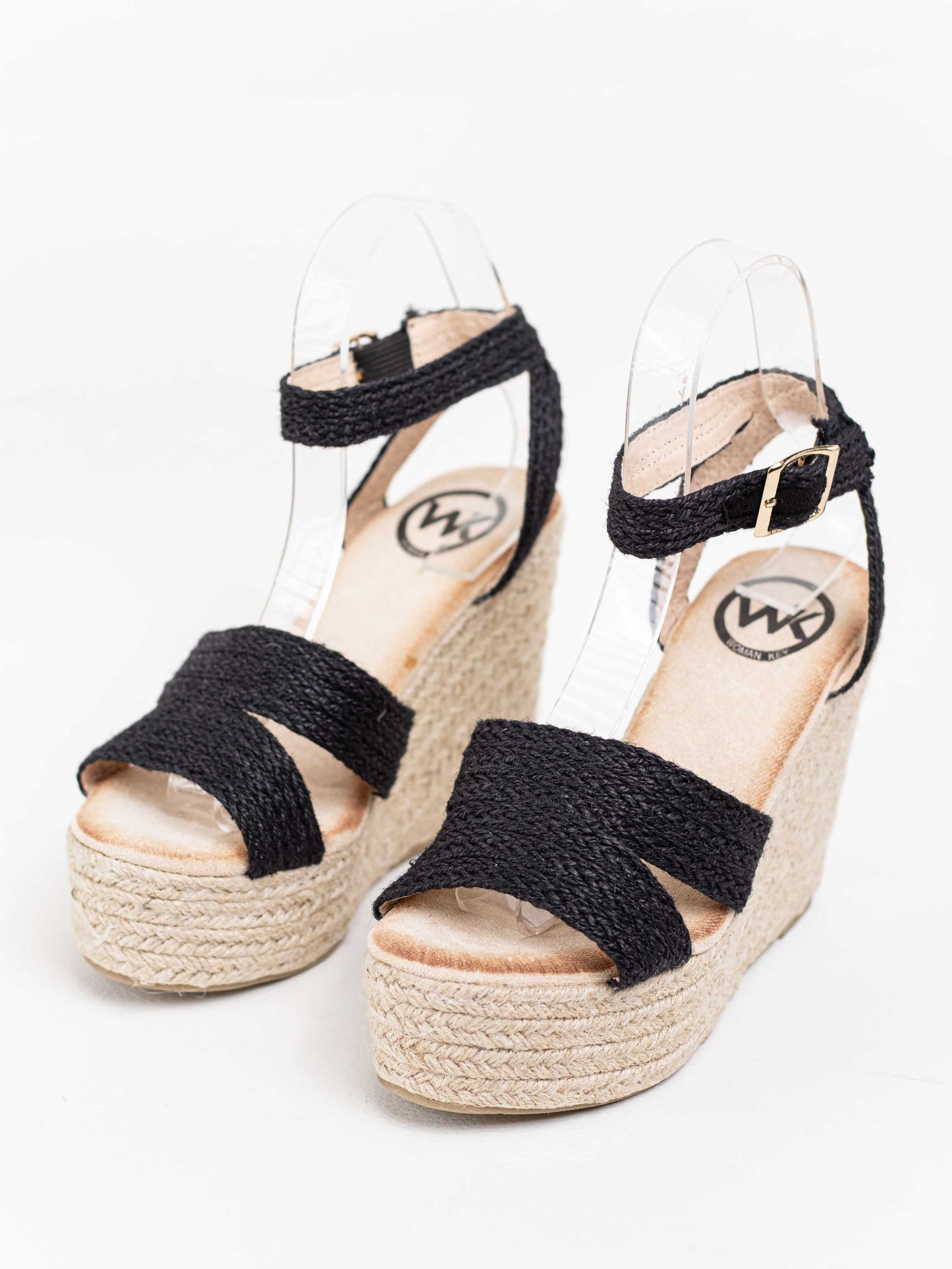 sandalias cunas altas espartos natural Negro 36