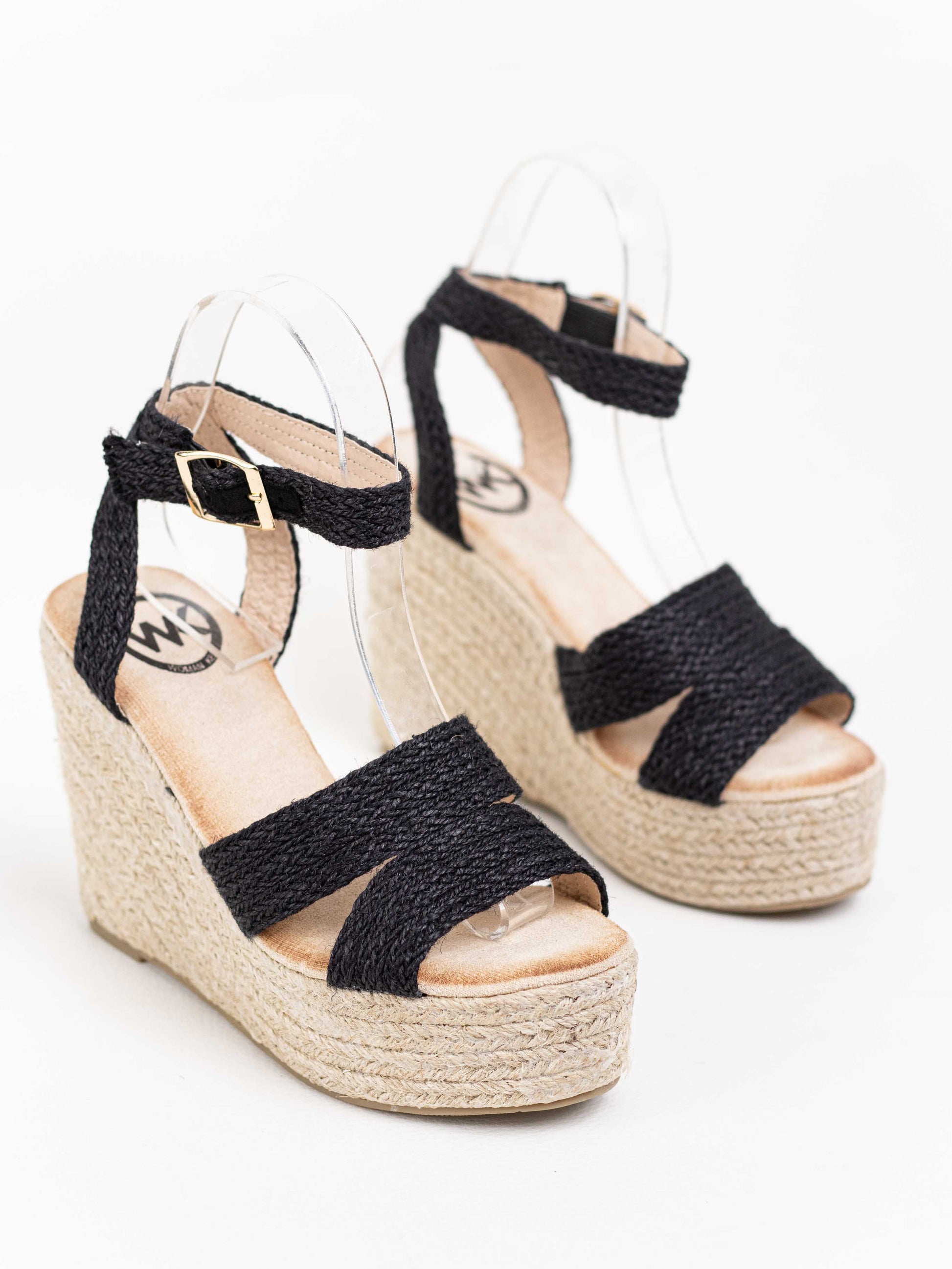 sandalias cunas altas espartos natural Negro 35