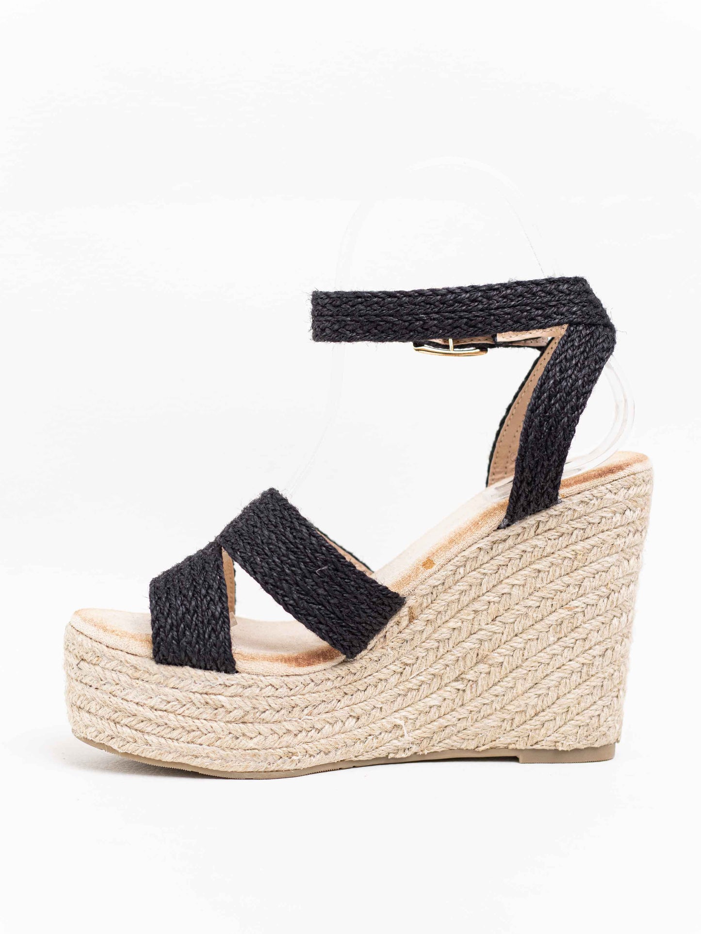 sandalias cunas altas espartos natural Negro 38