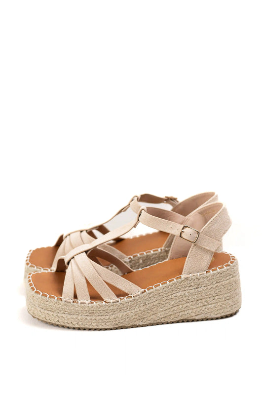 sandalias de plataforma con cuna de esparto y tiras cruzadas comodidad y estilo para verano color Beige talla 36