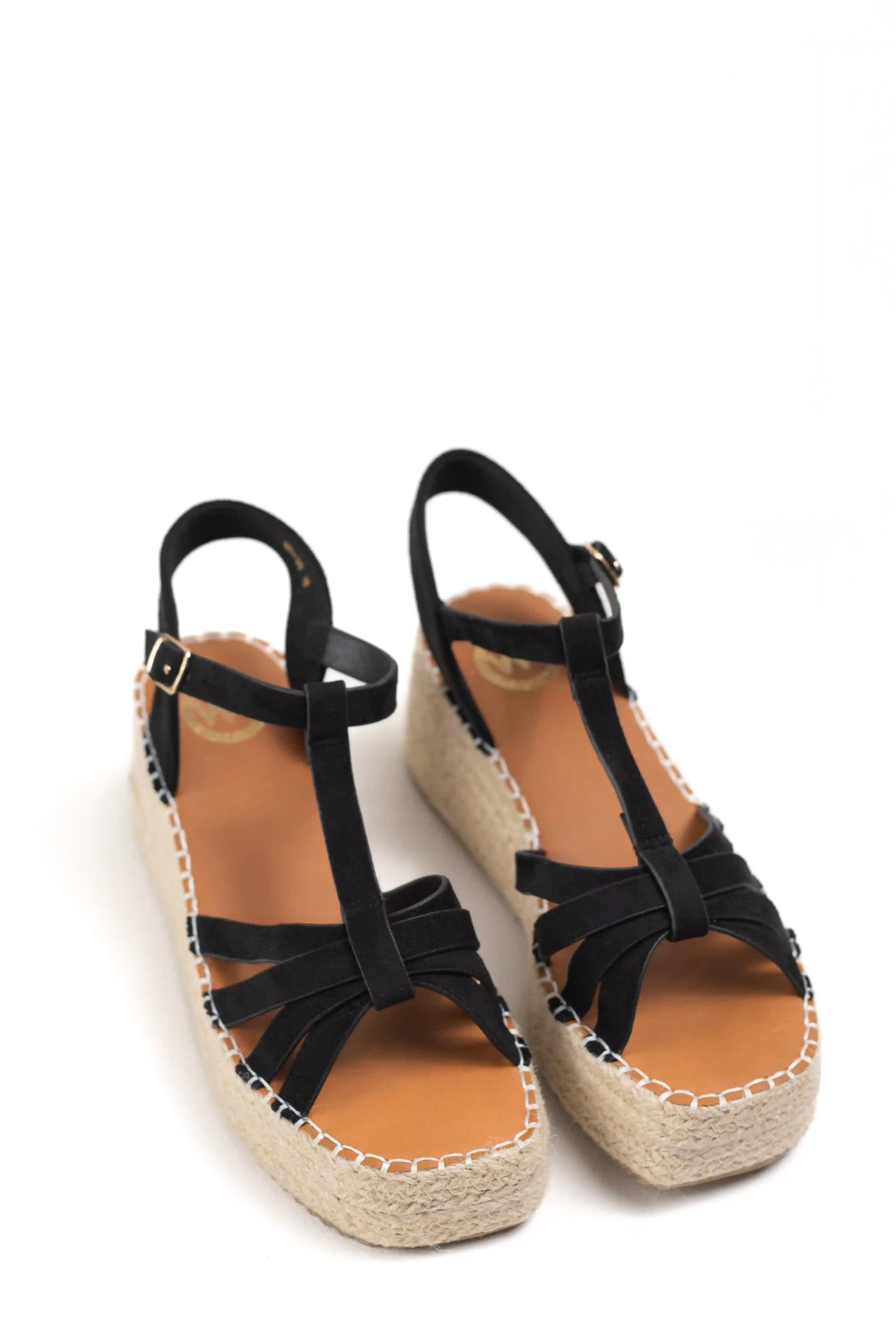 sandalias de plataforma con cuna de esparto y tiras cruzadas comodidad y estilo para verano color Kaki talla 36