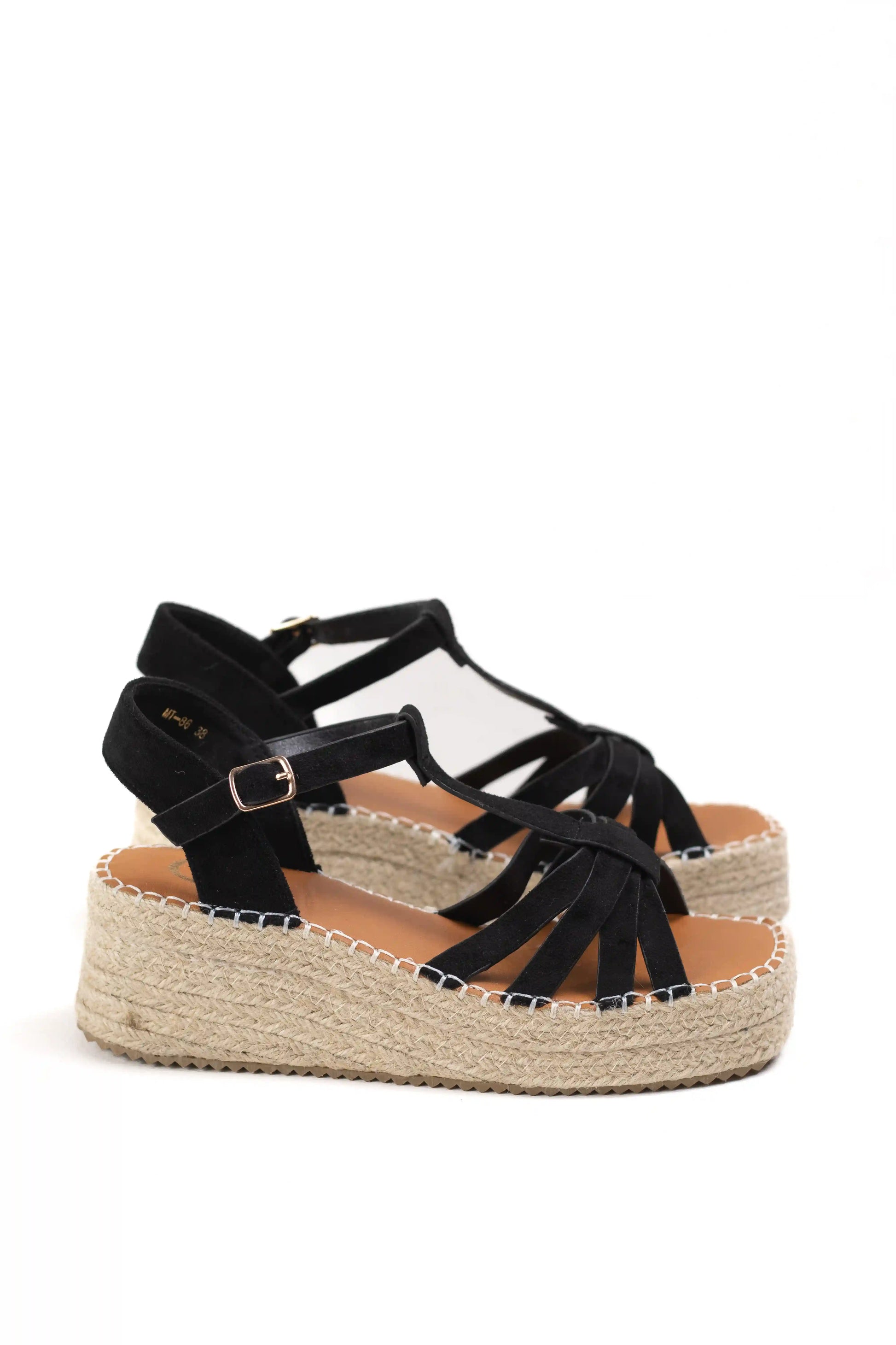 sandalias de plataforma con cuna de esparto y tiras cruzadas comodidad y estilo para verano color Kaki talla 38