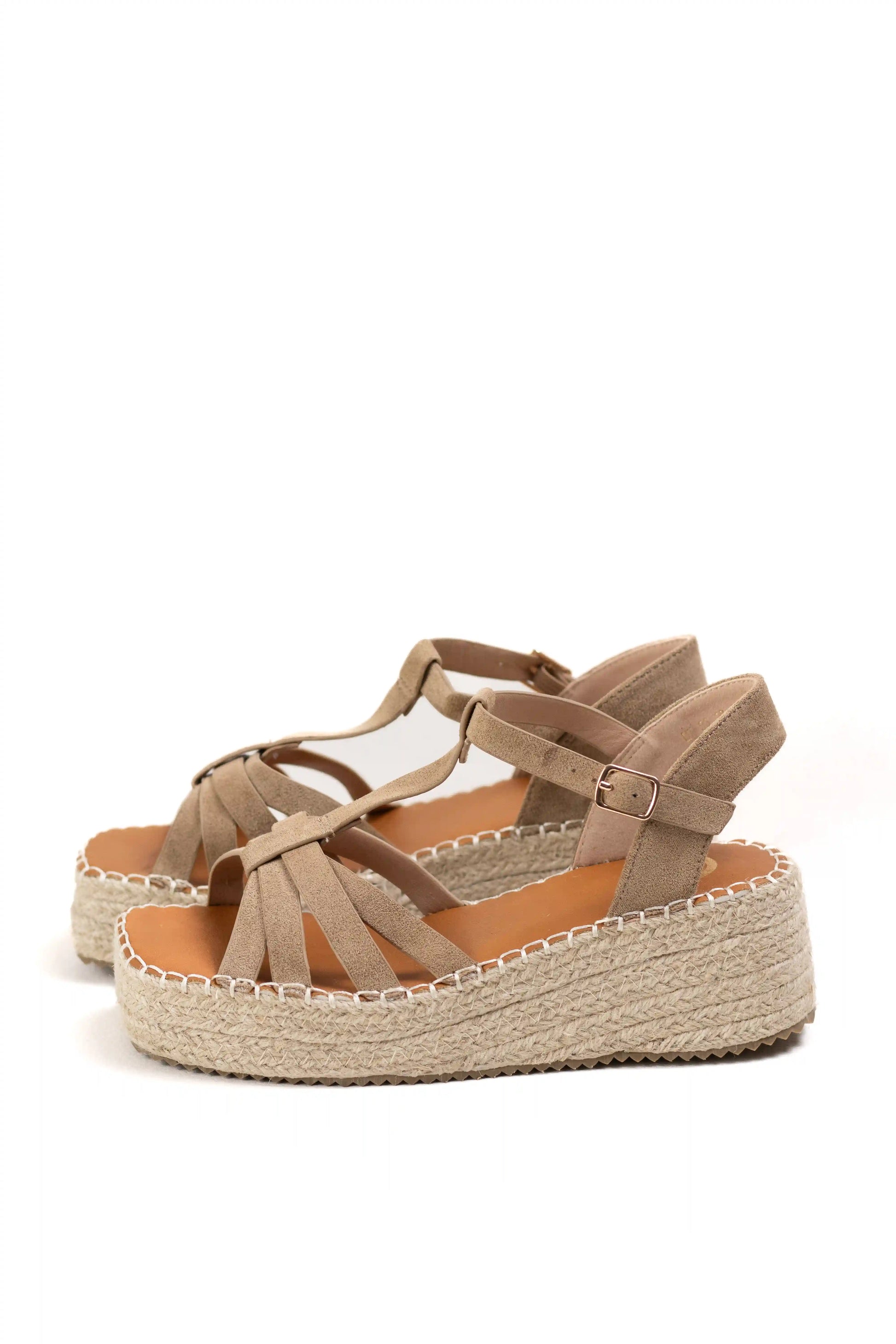 sandalias de plataforma con cuna de esparto y tiras cruzadas comodidad y estilo para verano color Kaki talla 40