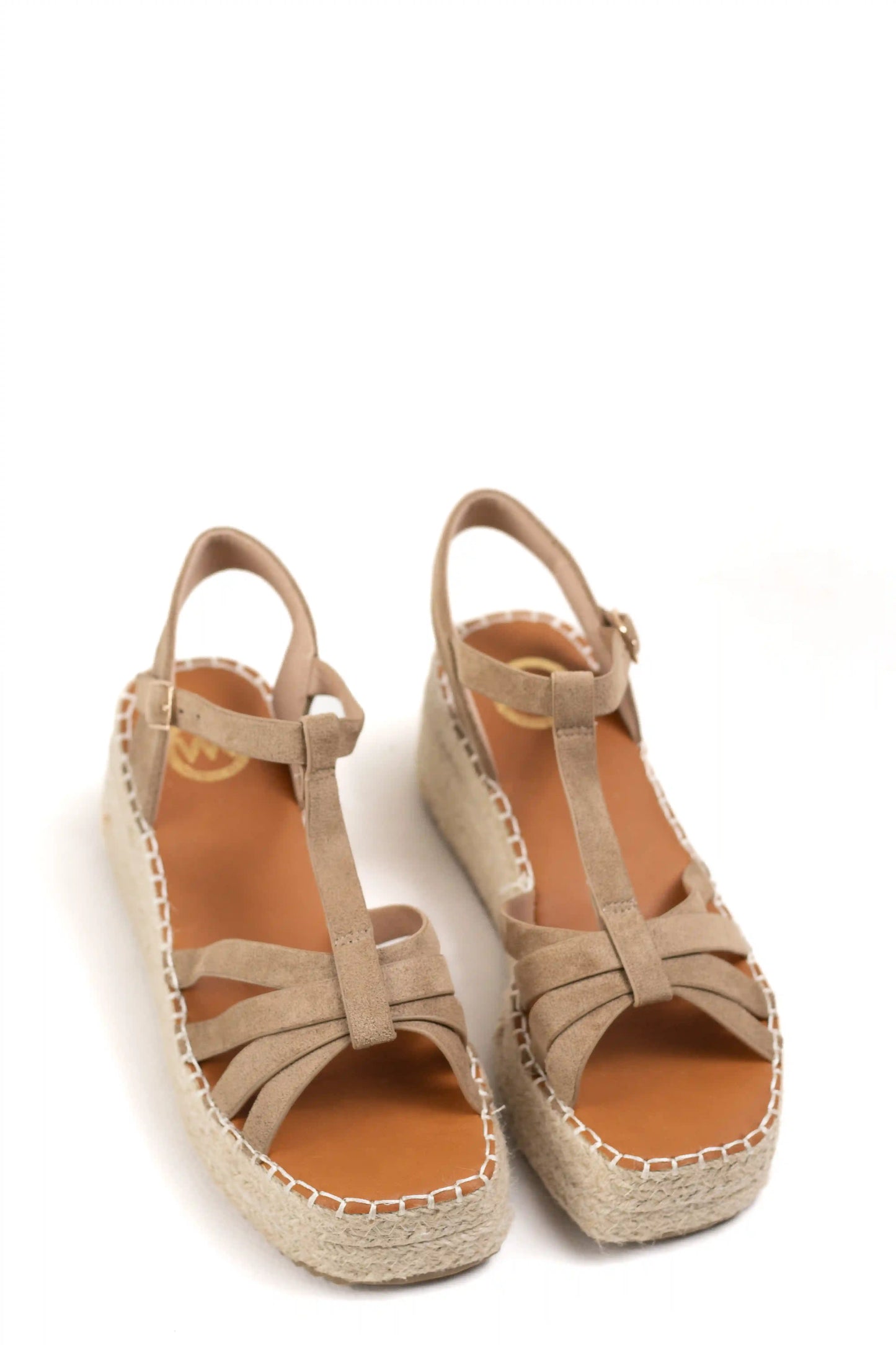 sandalias de plataforma con cuna de esparto y tiras cruzadas comodidad y estilo para verano color Kaki talla 41