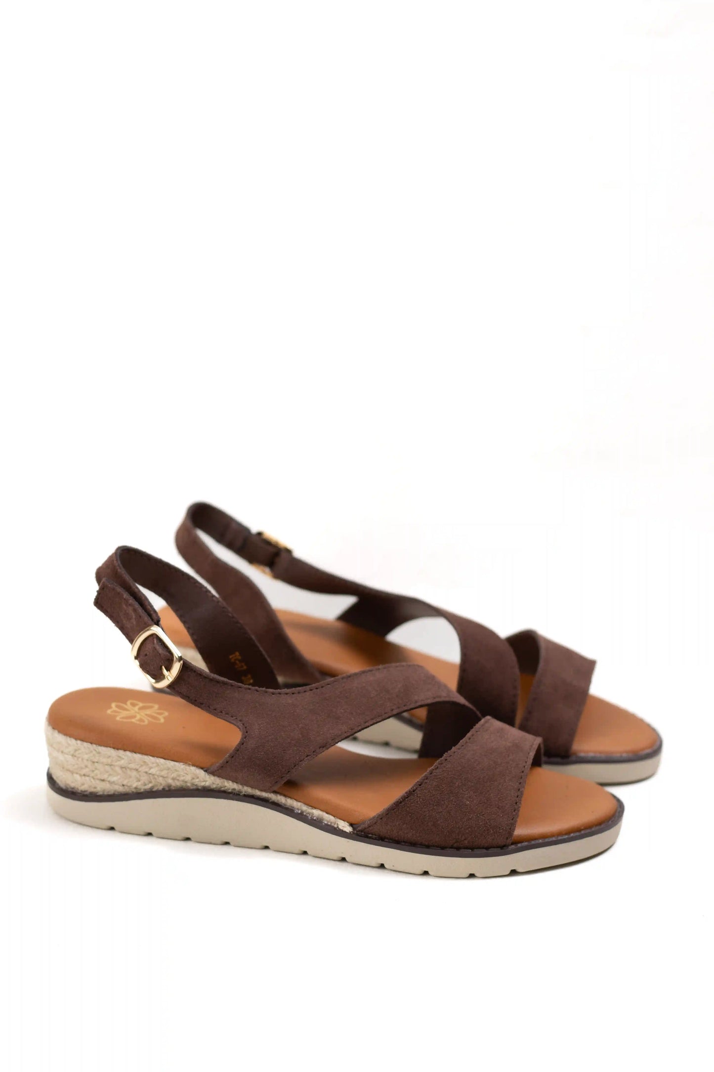 sandalias de piel con cuna y tiras cruzadas suela antideslizante y hebilla ajustable color Negro talla 36