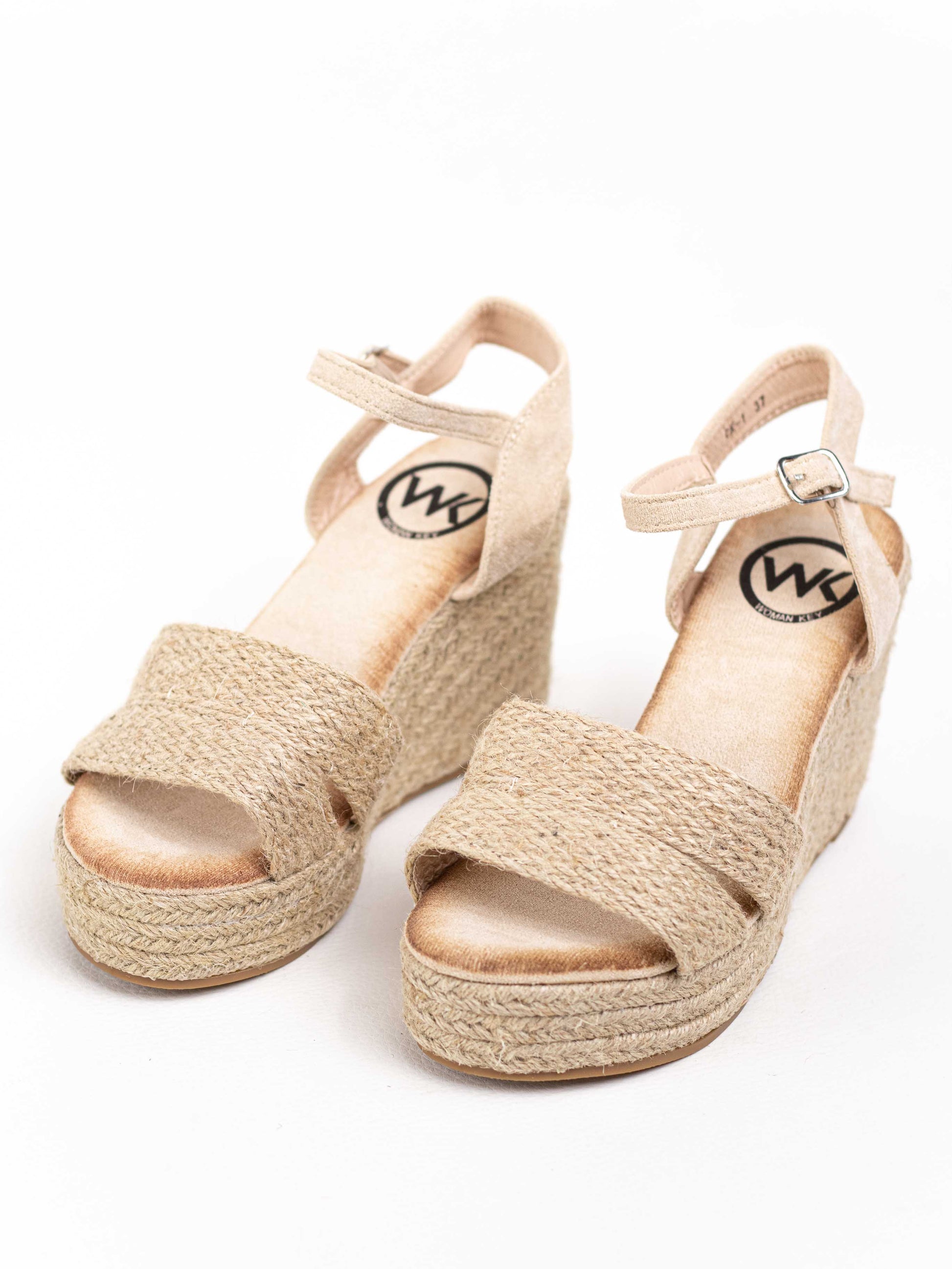 sandalias cunas altas con plataforma espartos natural Beige 39