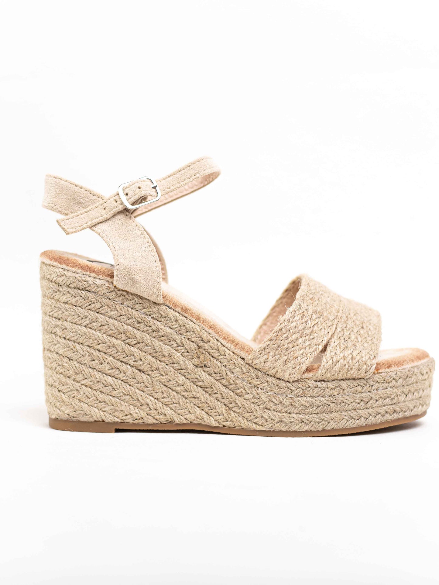 sandalias cunas altas con plataforma espartos natural Beige 41