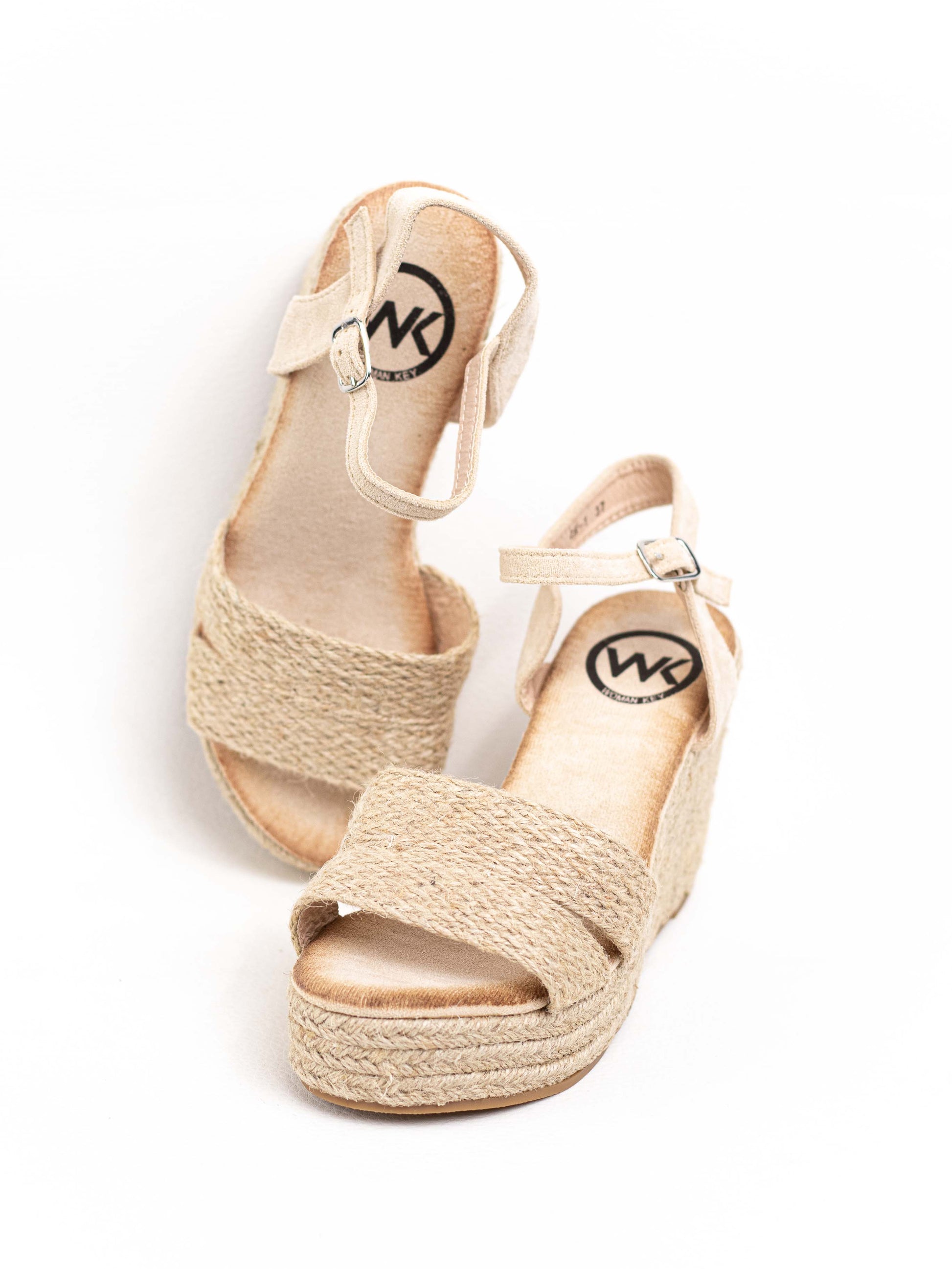 sandalias cunas altas con plataforma espartos natural Beige 37