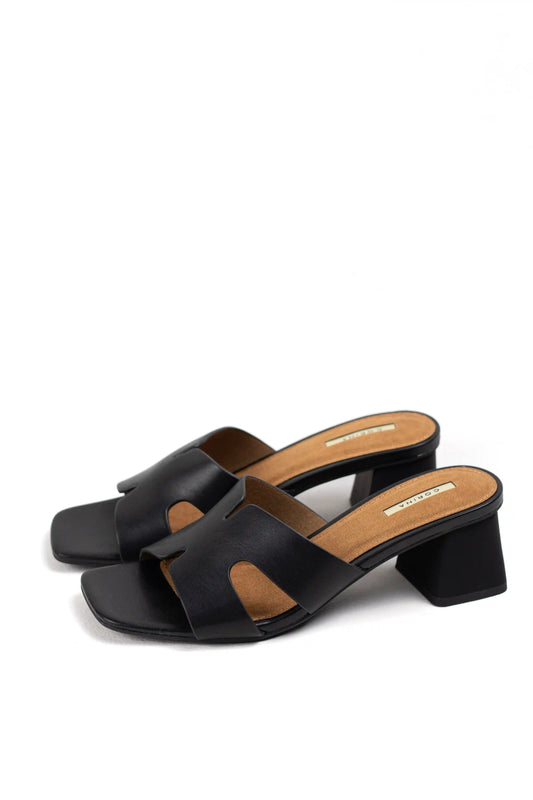 sandalias mule de tacon bajo cuadrado comodidad y estilo minimalista color Beige talla 41