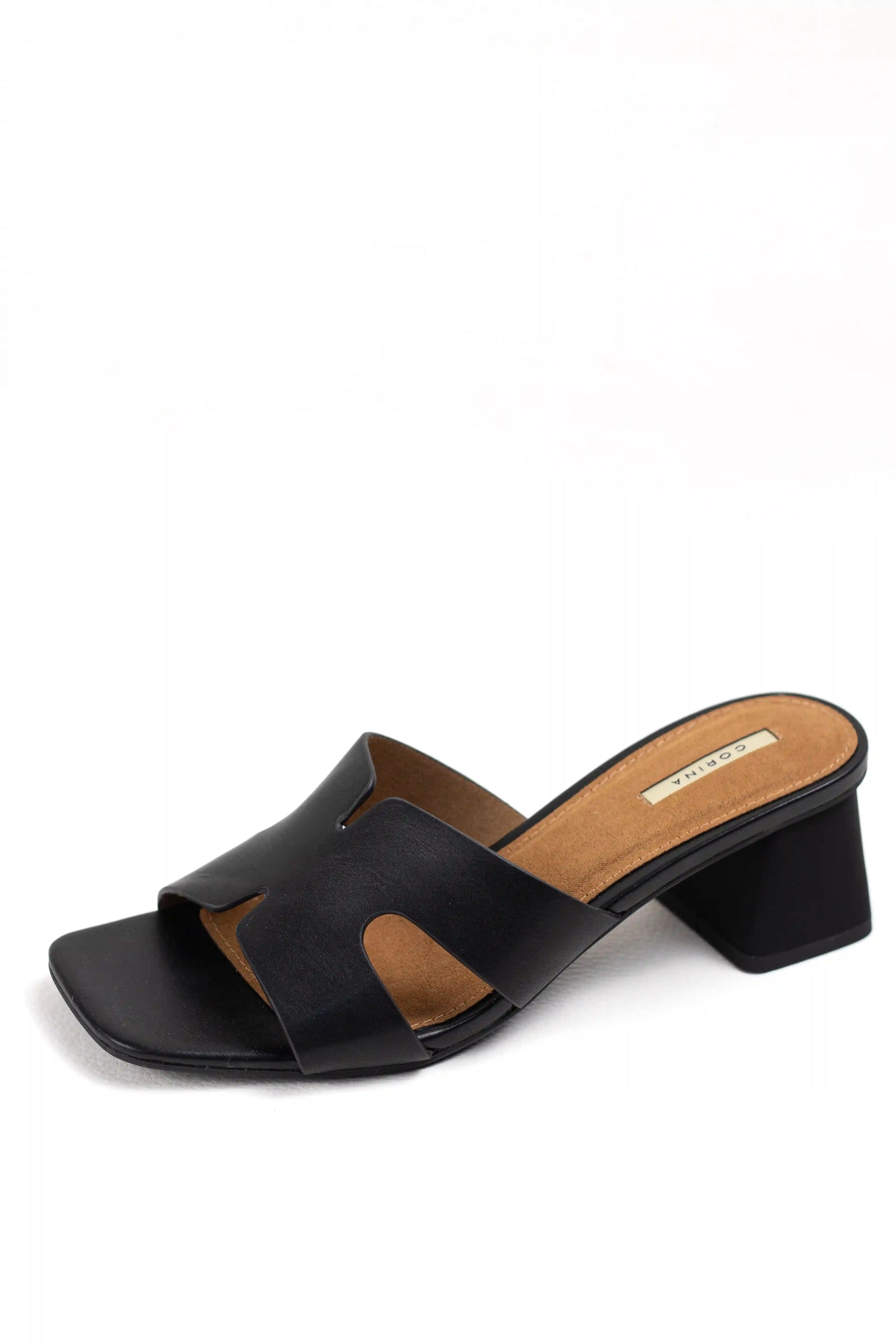 sandalias mule de tacon bajo cuadrado comodidad y estilo minimalista color Negro talla 39