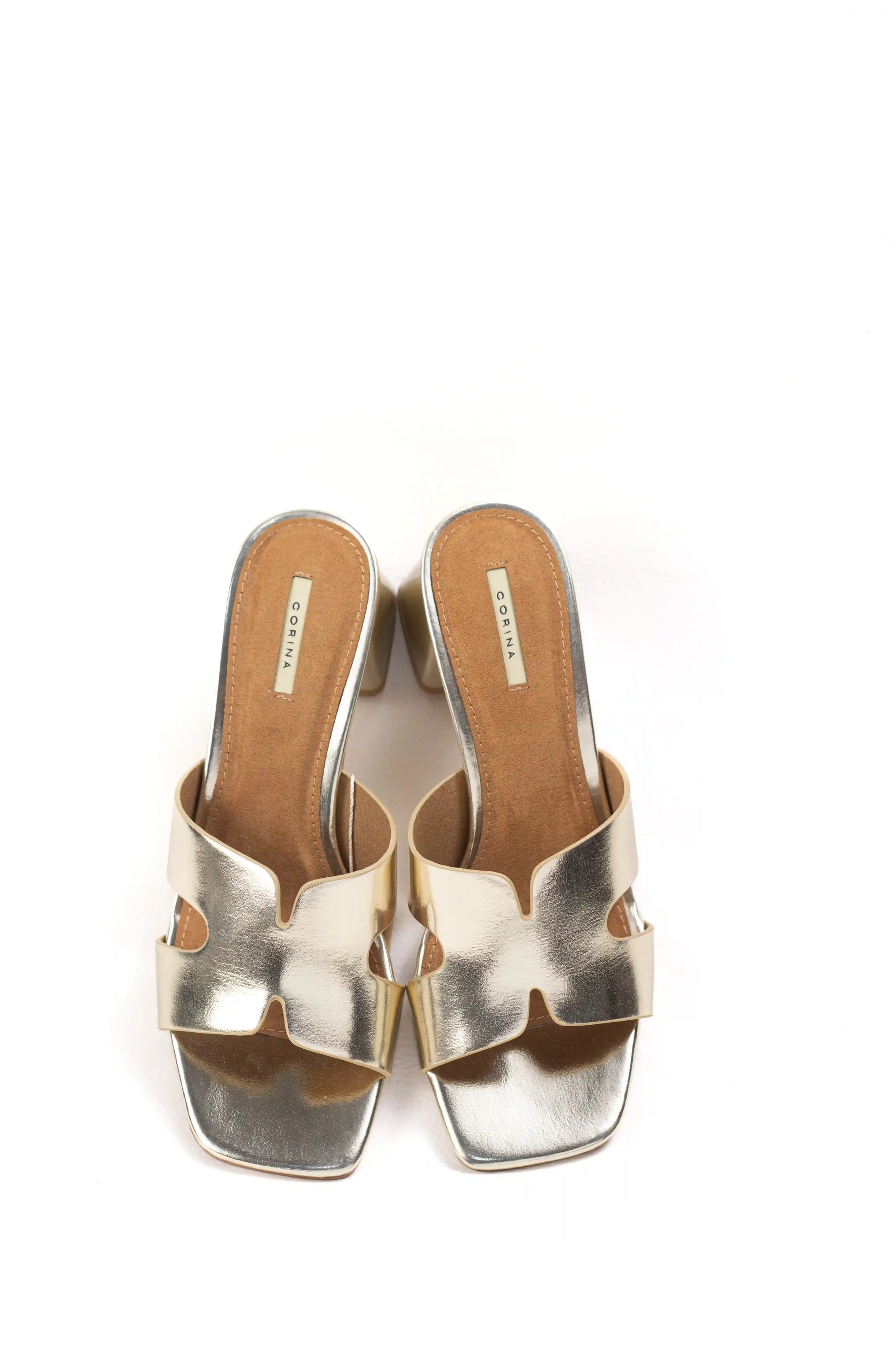 sandalias mule de tacon bajo cuadrado comodidad y estilo minimalista color Oro talla 36