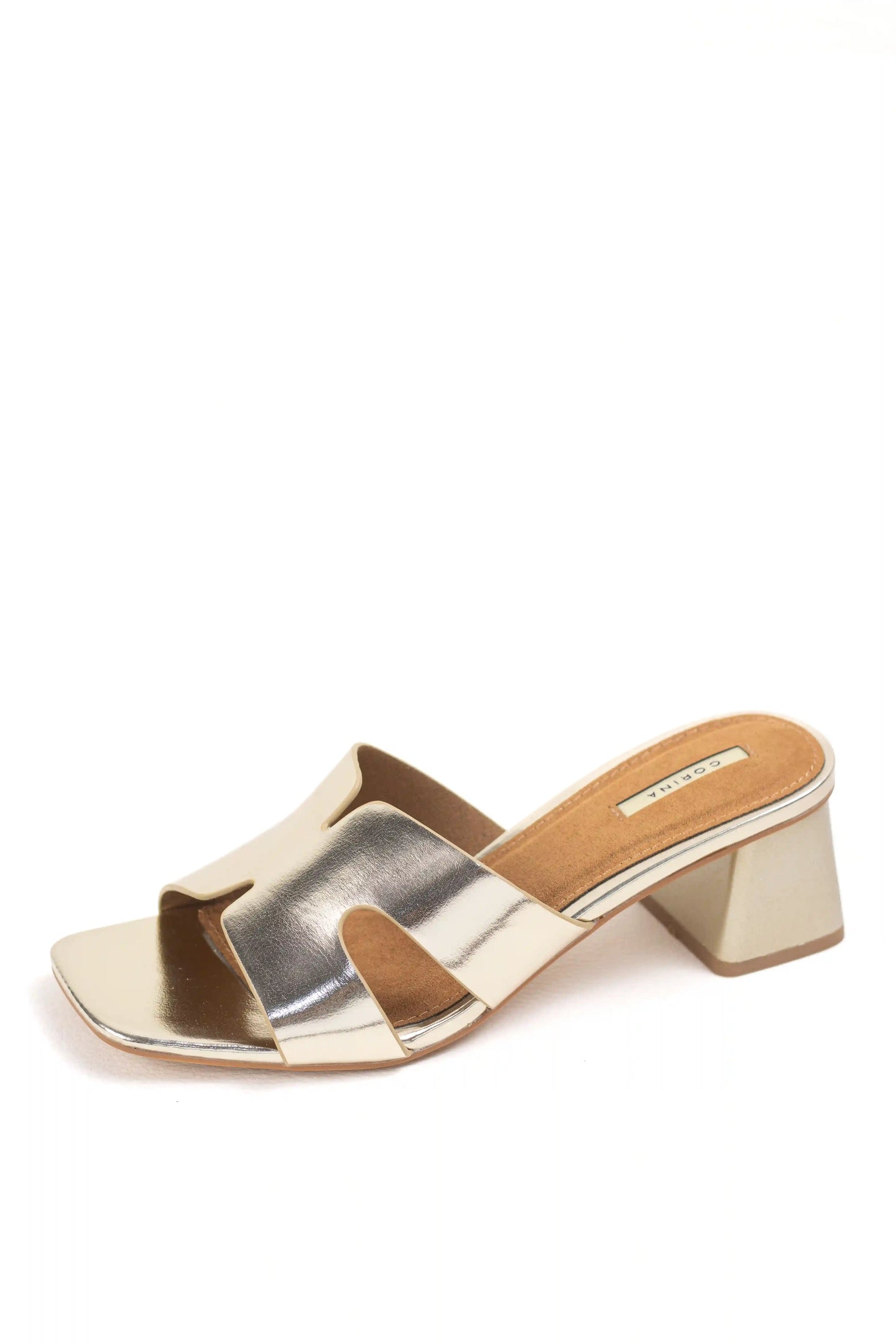 sandalias mule de tacon bajo cuadrado comodidad y estilo minimalista color Oro talla 38