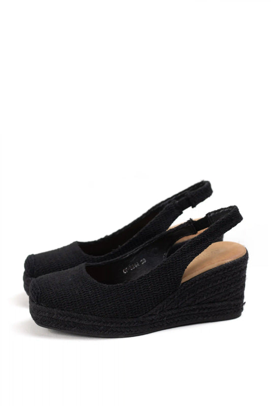 alpargatas de cunas altas de espartos con plataforma y talon descubierto comodidad y estilo veraniego color Negro talla 36