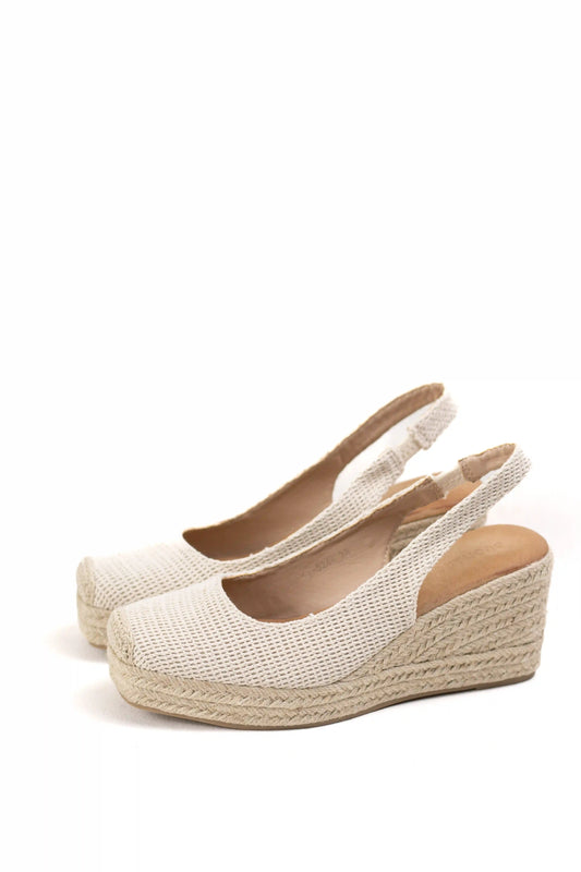 alpargatas de cunas altas de espartos con plataforma y talon descubierto comodidad y estilo veraniego color Beige talla 36
