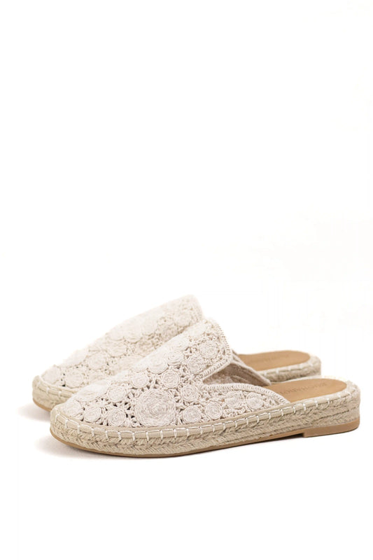 alpargata mule de encaje con suela de yute diseno bohemio y ligero ideal para looks casuales y frescos color Beige talla 36