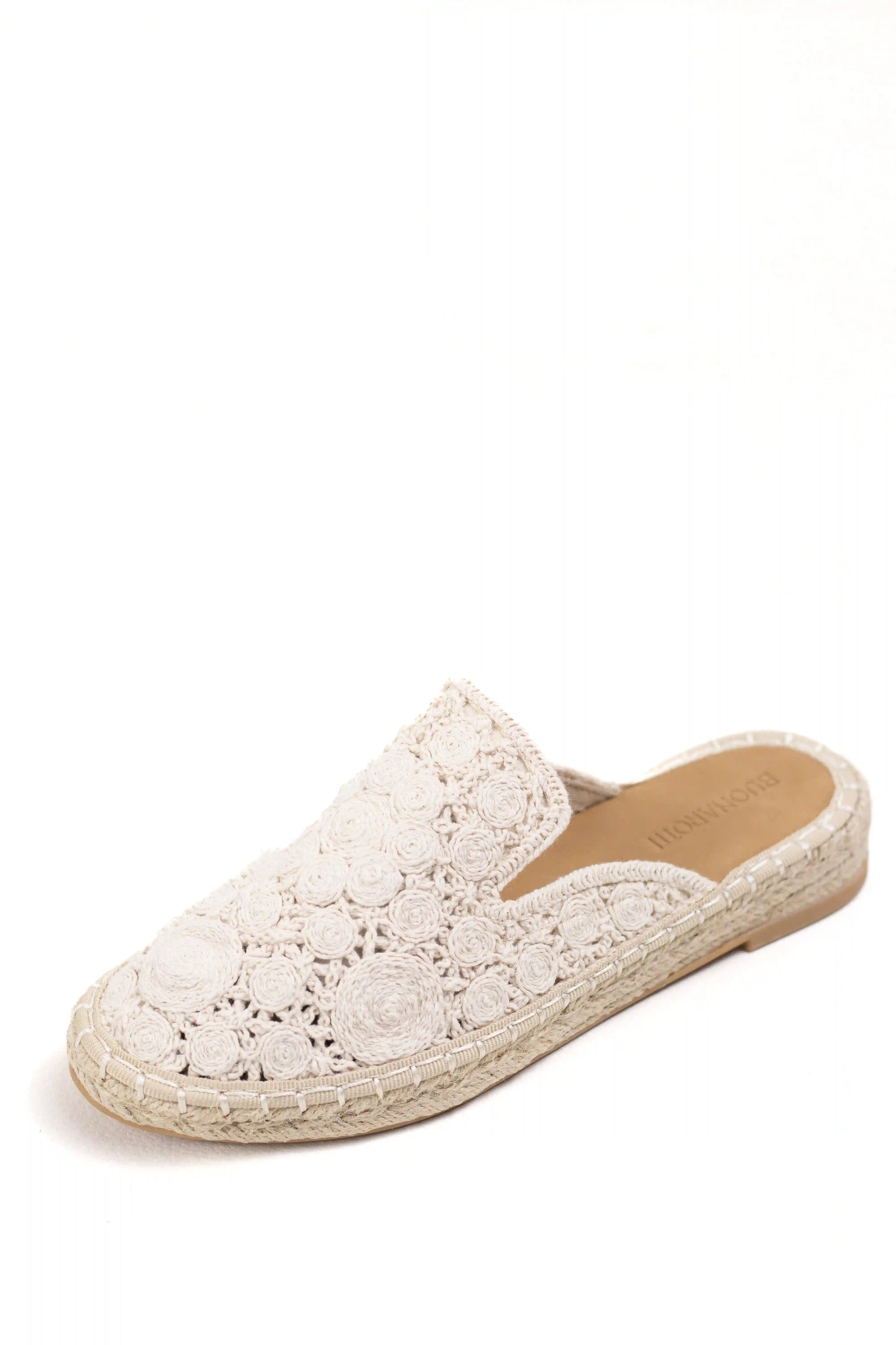 alpargata mule de encaje con suela de yute diseno bohemio y ligero ideal para looks casuales y frescos color Beige talla 41