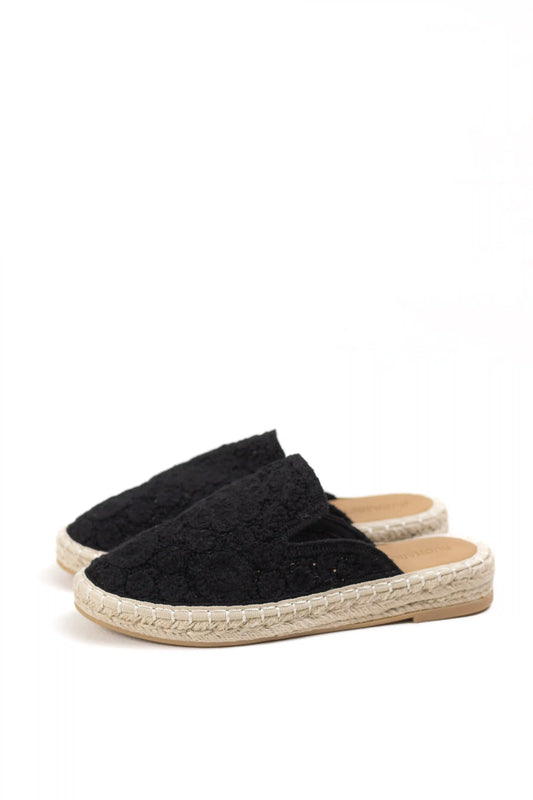 alpargata mule de encaje con suela de yute diseno bohemio y ligero ideal para looks casuales y frescos color Negro talla 36