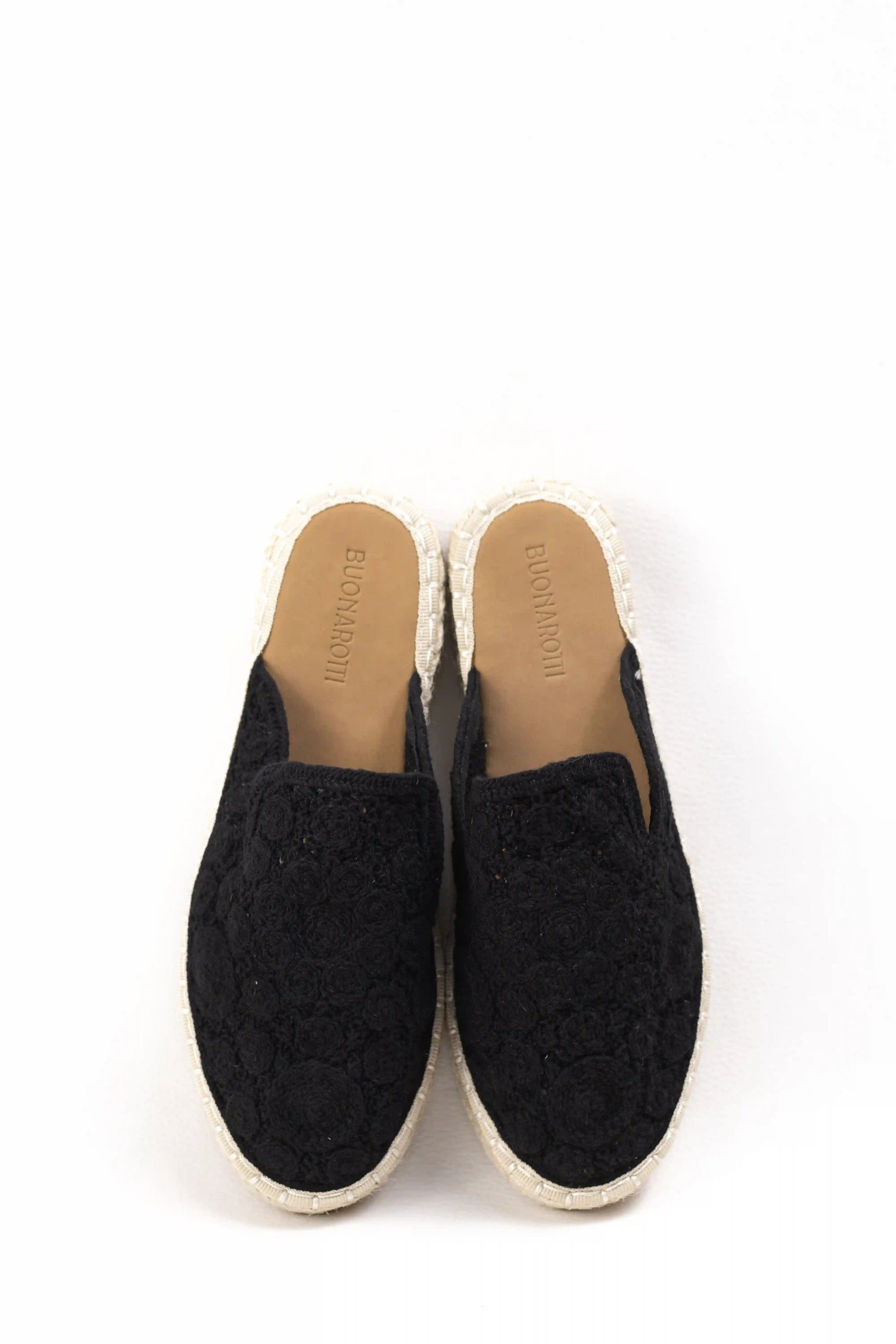 alpargata mule de encaje con suela de yute diseno bohemio y ligero ideal para looks casuales y frescos color Negro talla 38