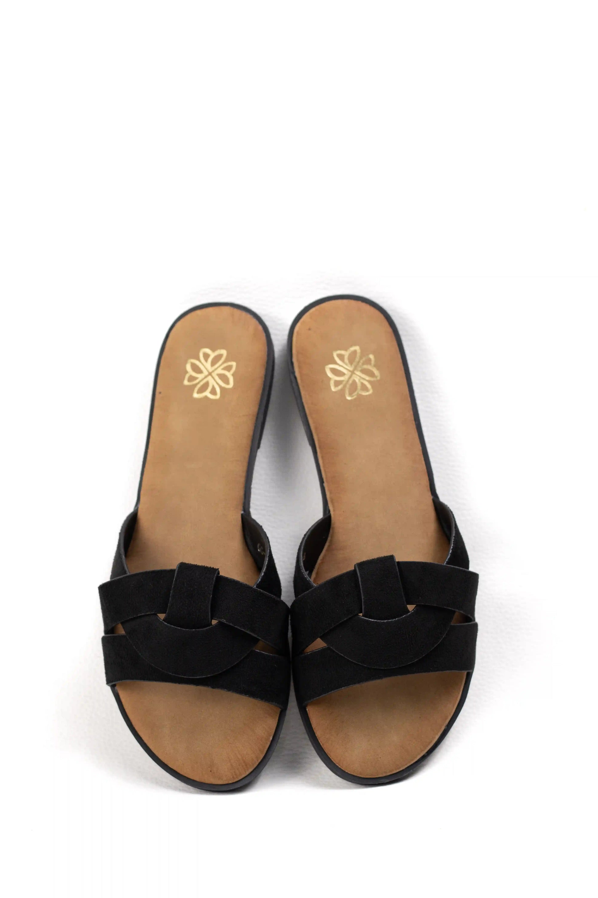 sandalias planas con plantilla acolchada diseno entrelazado comodas y versatiles para el verano color Negro talla 41