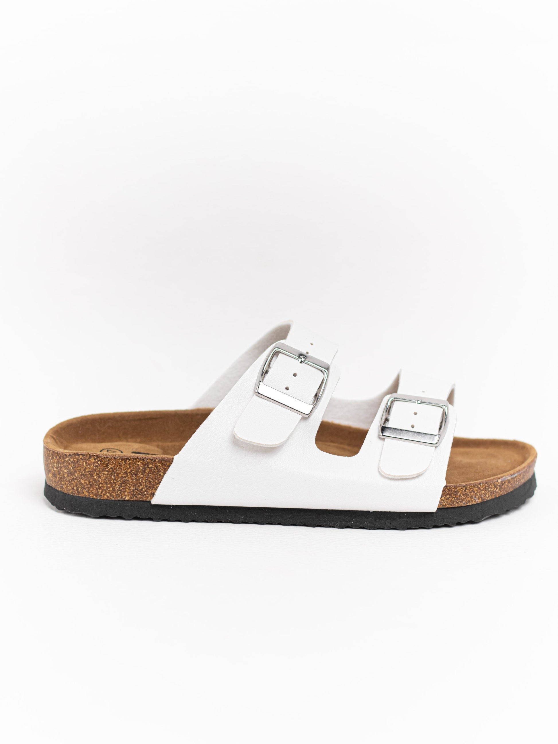 sandalias doble hebilla piel vegana suela corcho Blanco 41