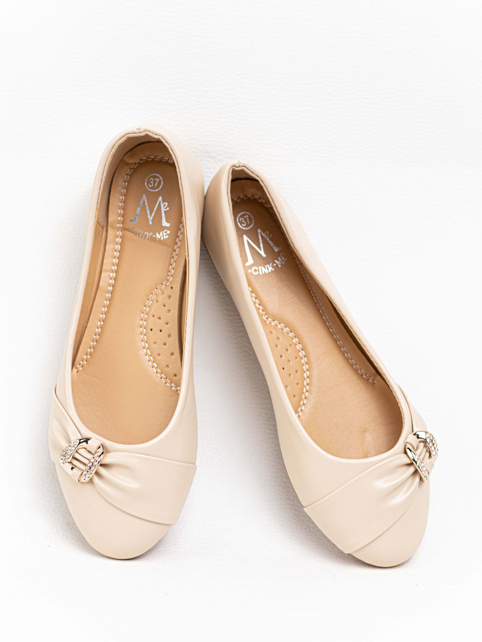 bailarinas planas diseno nudo Beige 37