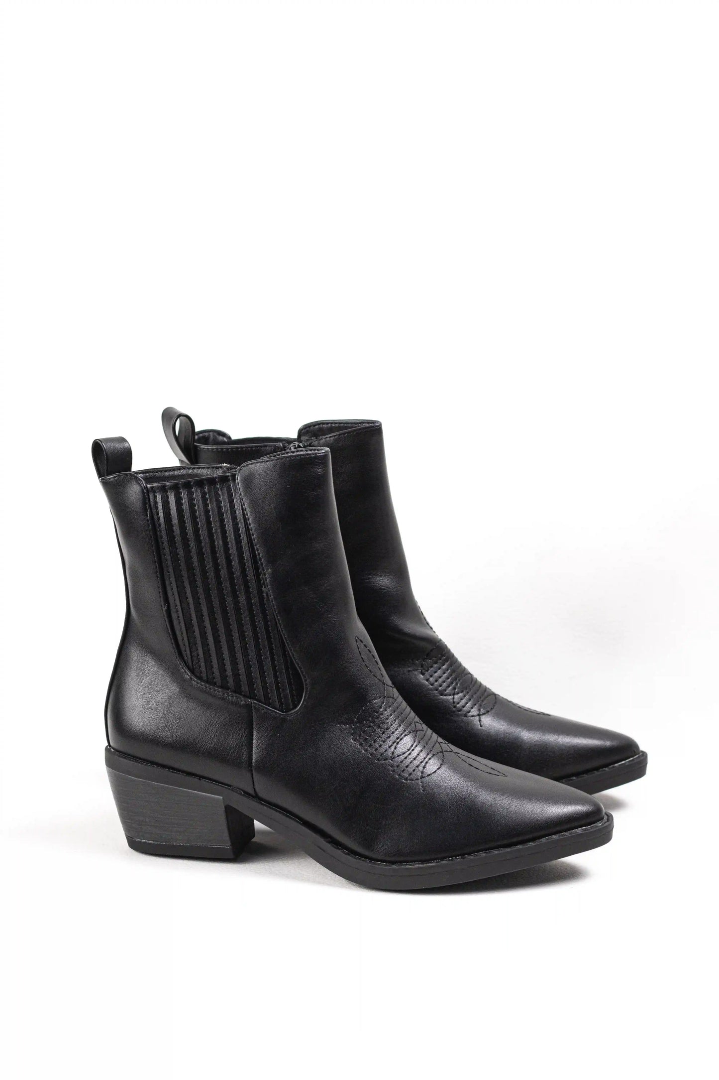 Botines camperos mujer estilo cowboy con tacón bajo y cremallera