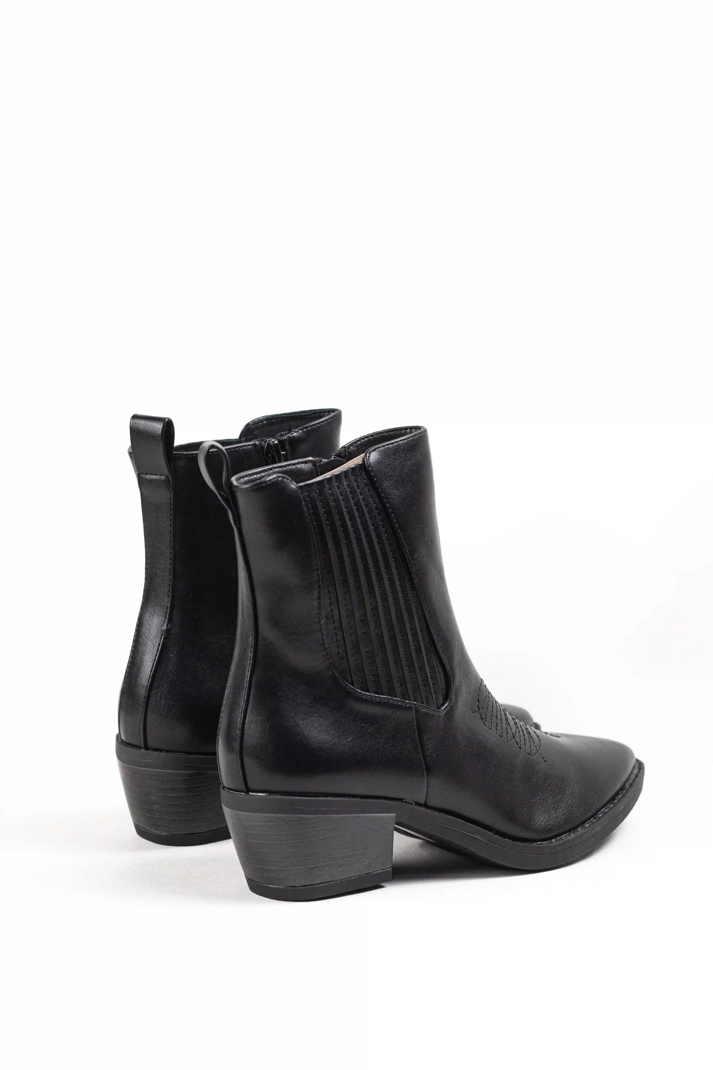 Botines camperos mujer estilo cowboy con tacón bajo y cremallera