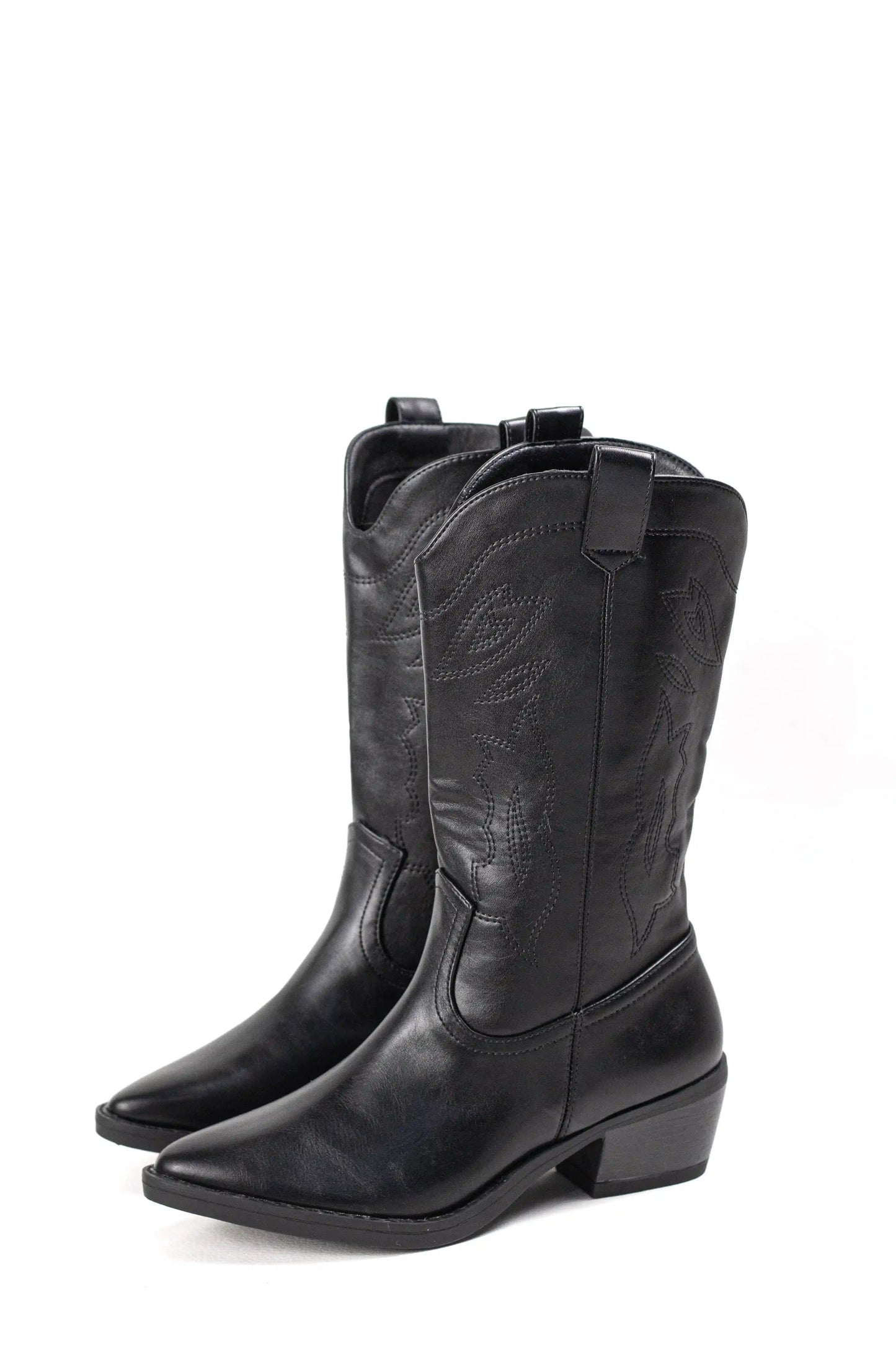 botas camperas estilo cowboy de mujer con tacon bajo y bordados western Khaki 41