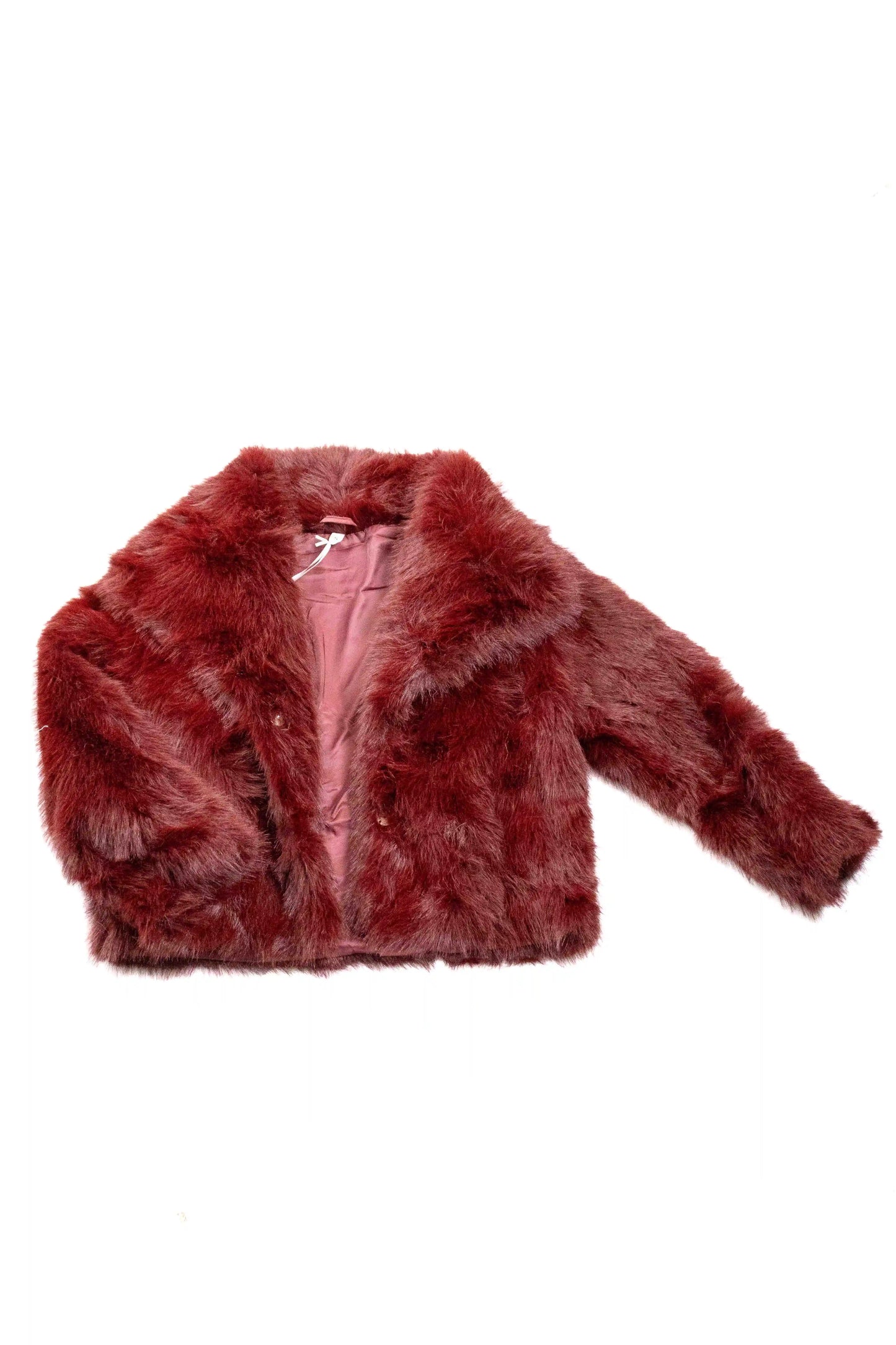 Chaqueta de pelo sintético con corte recto y estilo elegante