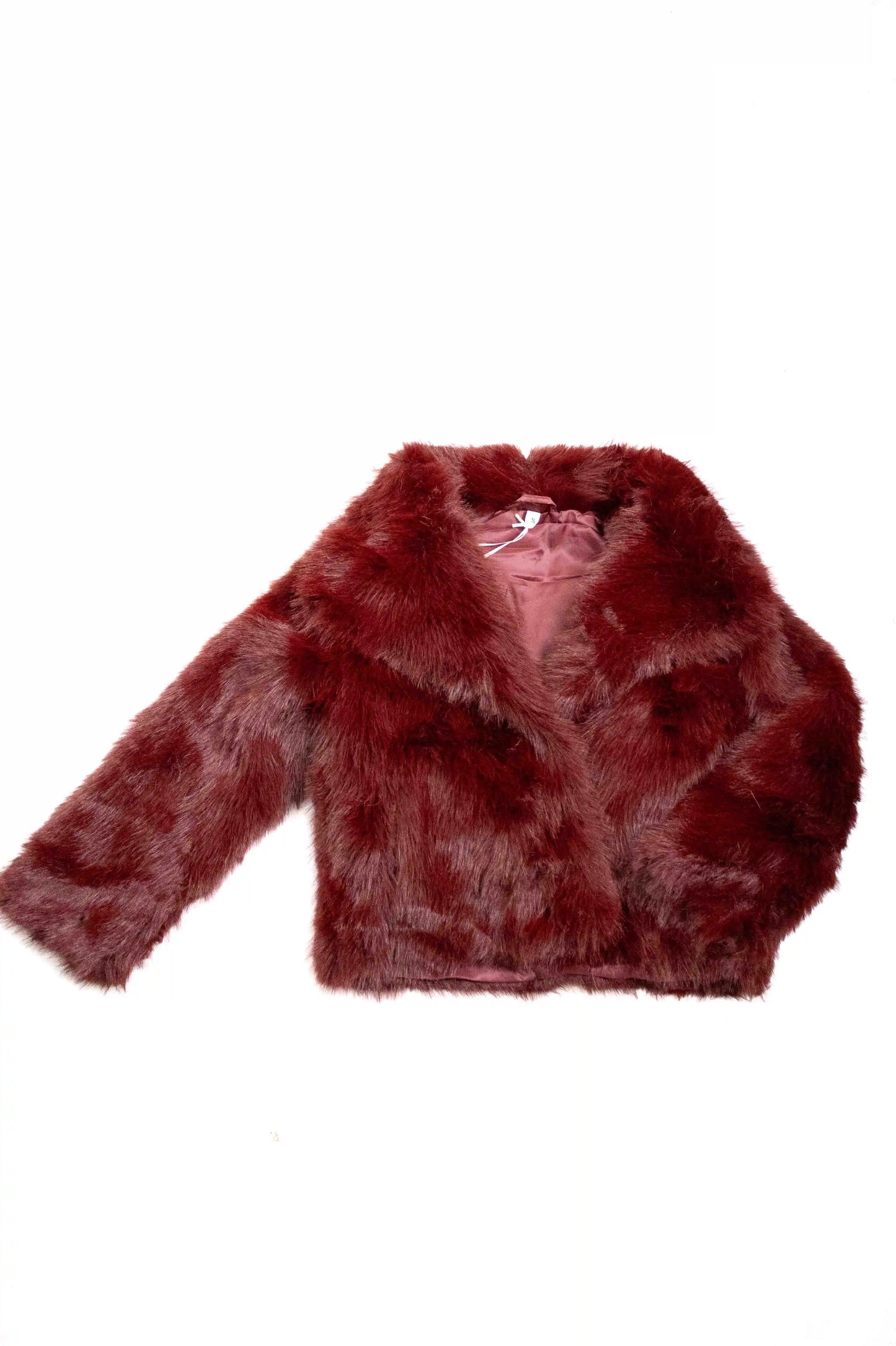 Chaqueta de pelo sintético con corte recto y estilo elegante