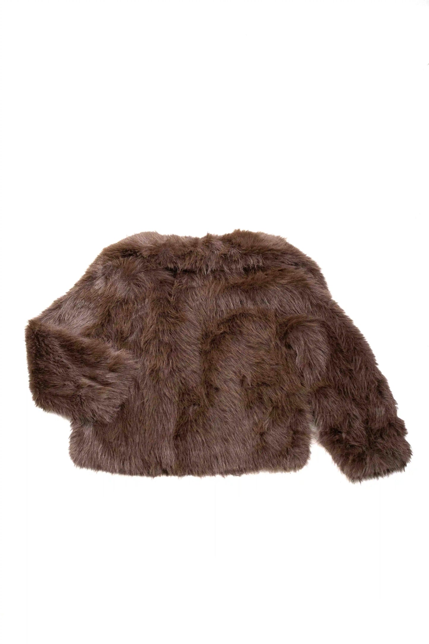 Chaqueta de pelo sintético con corte recto y estilo elegante