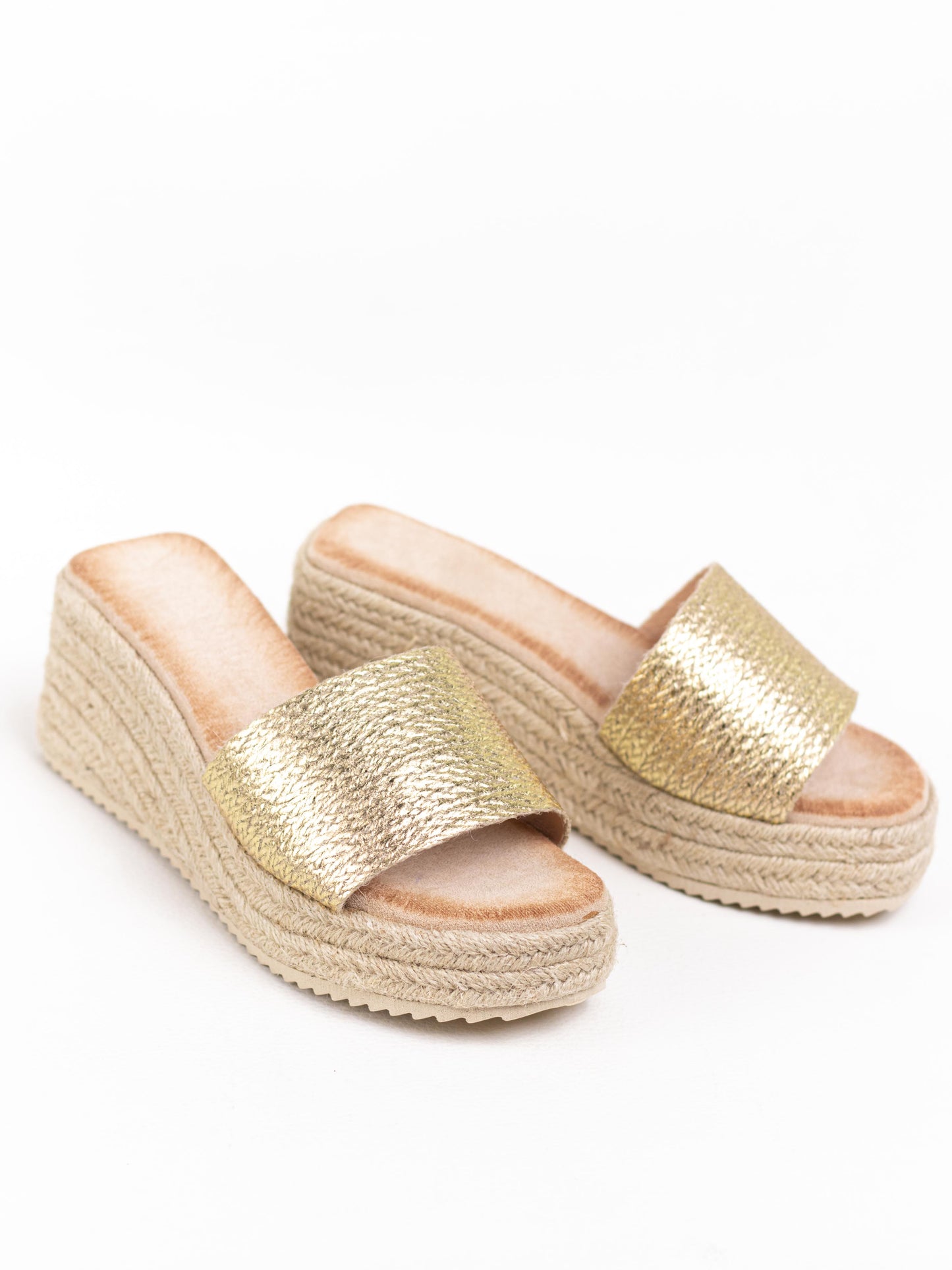 sandalias cunas plataforma yute Plateado 36