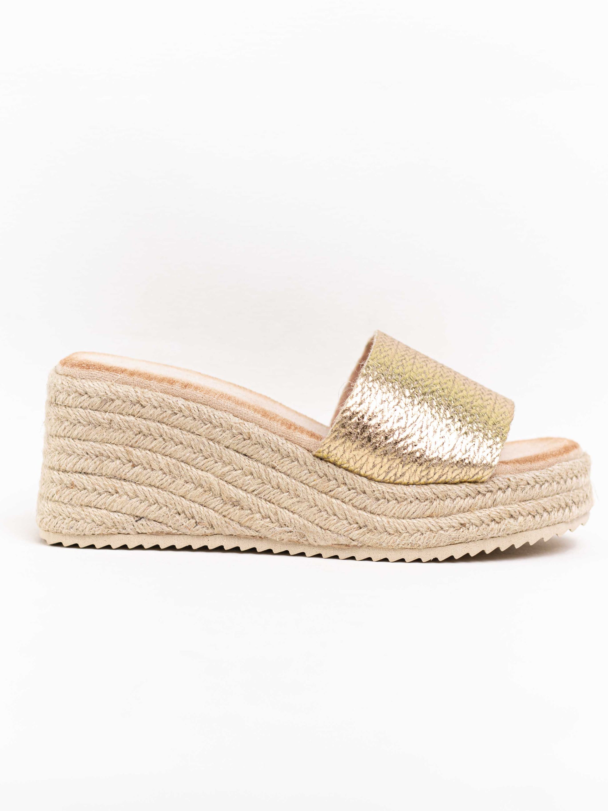 sandalias cunas plataforma yute Plateado 37