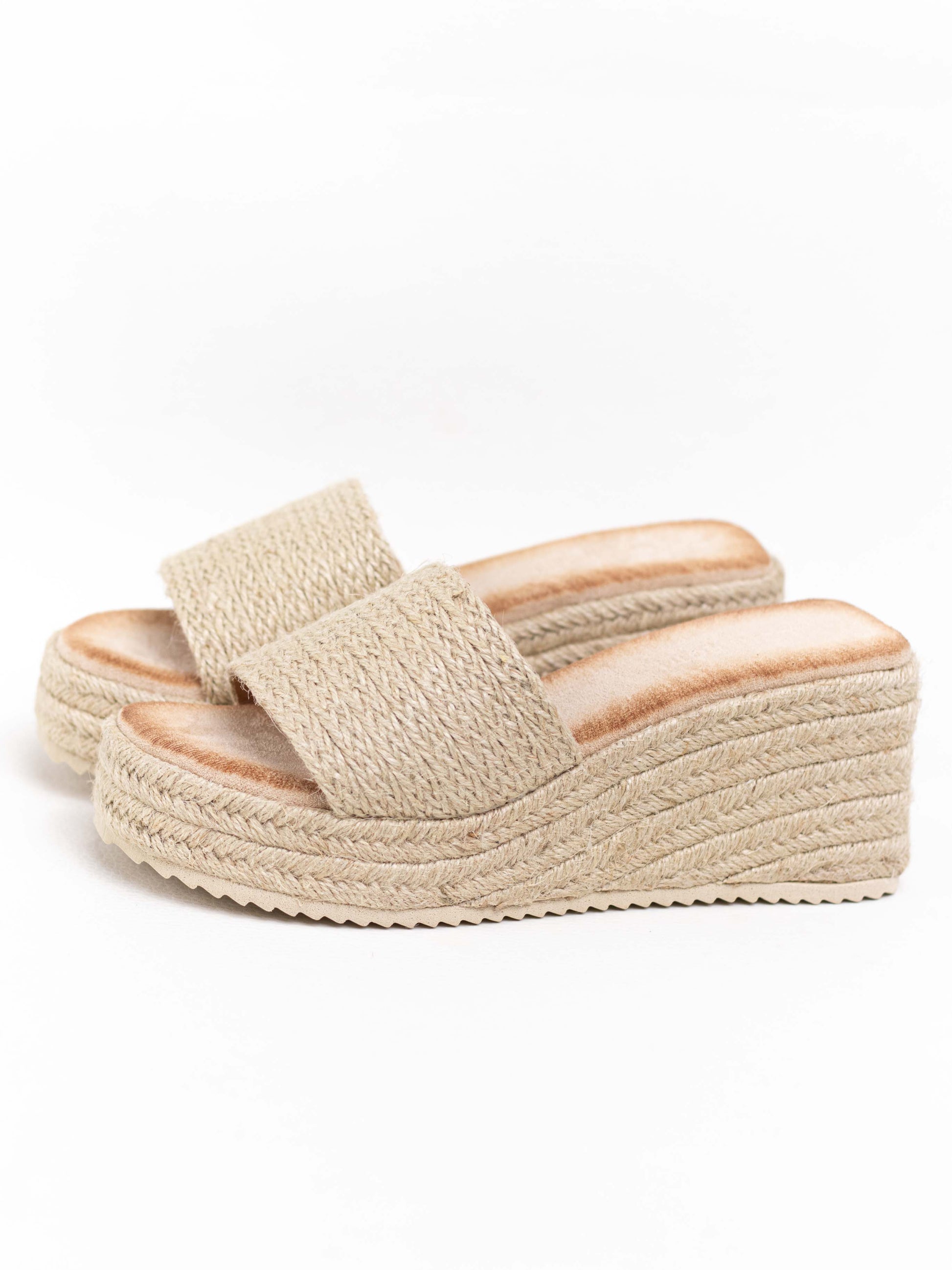 sandalias cunas plataforma yute Beige 36