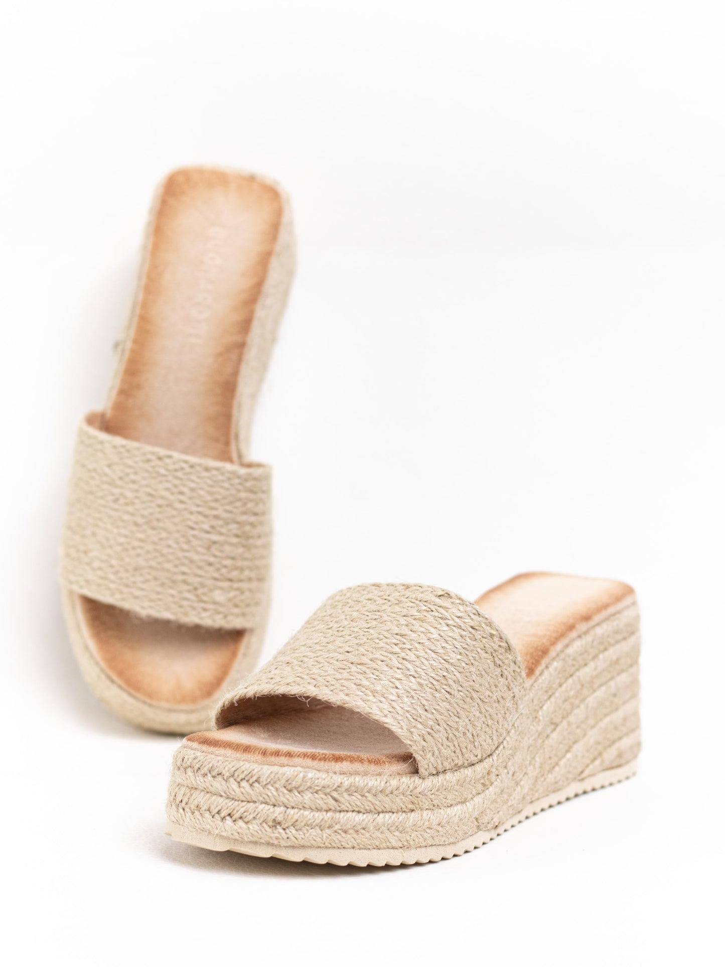 sandalias cunas plataforma yute Beige 38