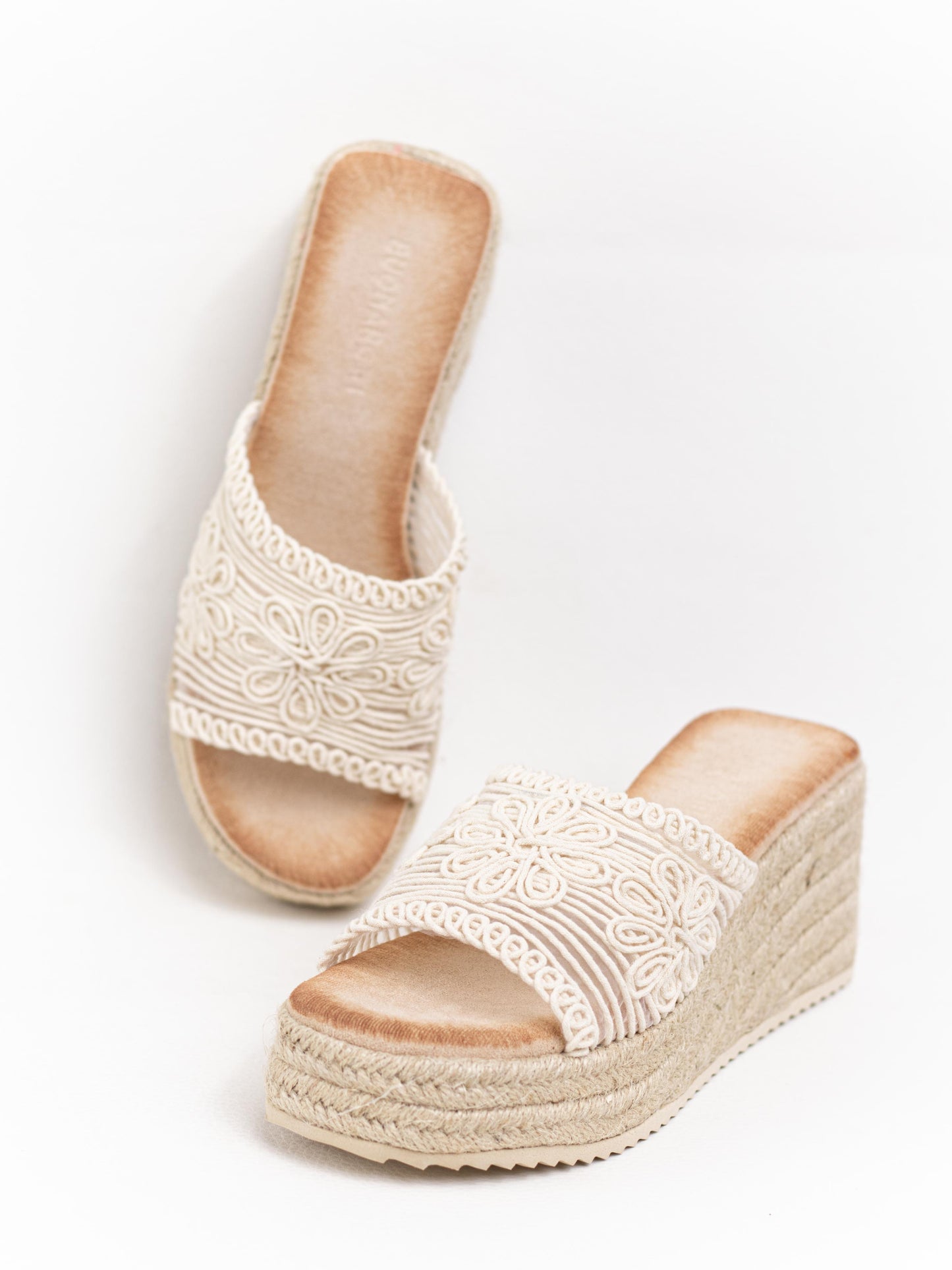 sandalias cunas plataforma yute diseno crochet Beige 39