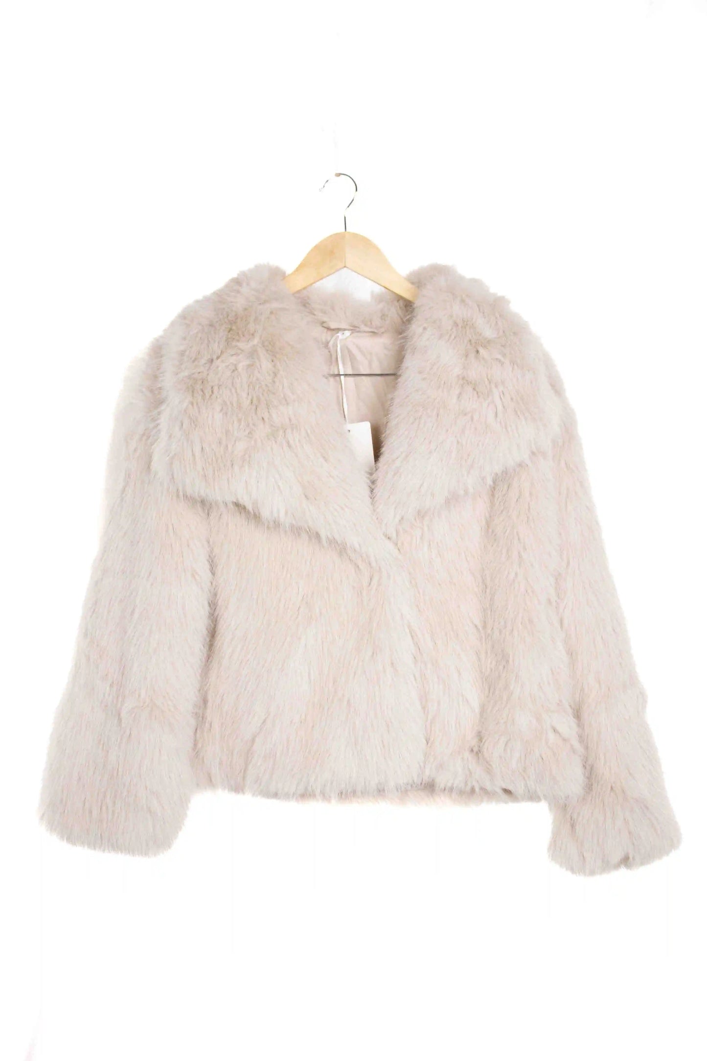 Chaqueta de pelo sintético con corte recto y estilo elegante