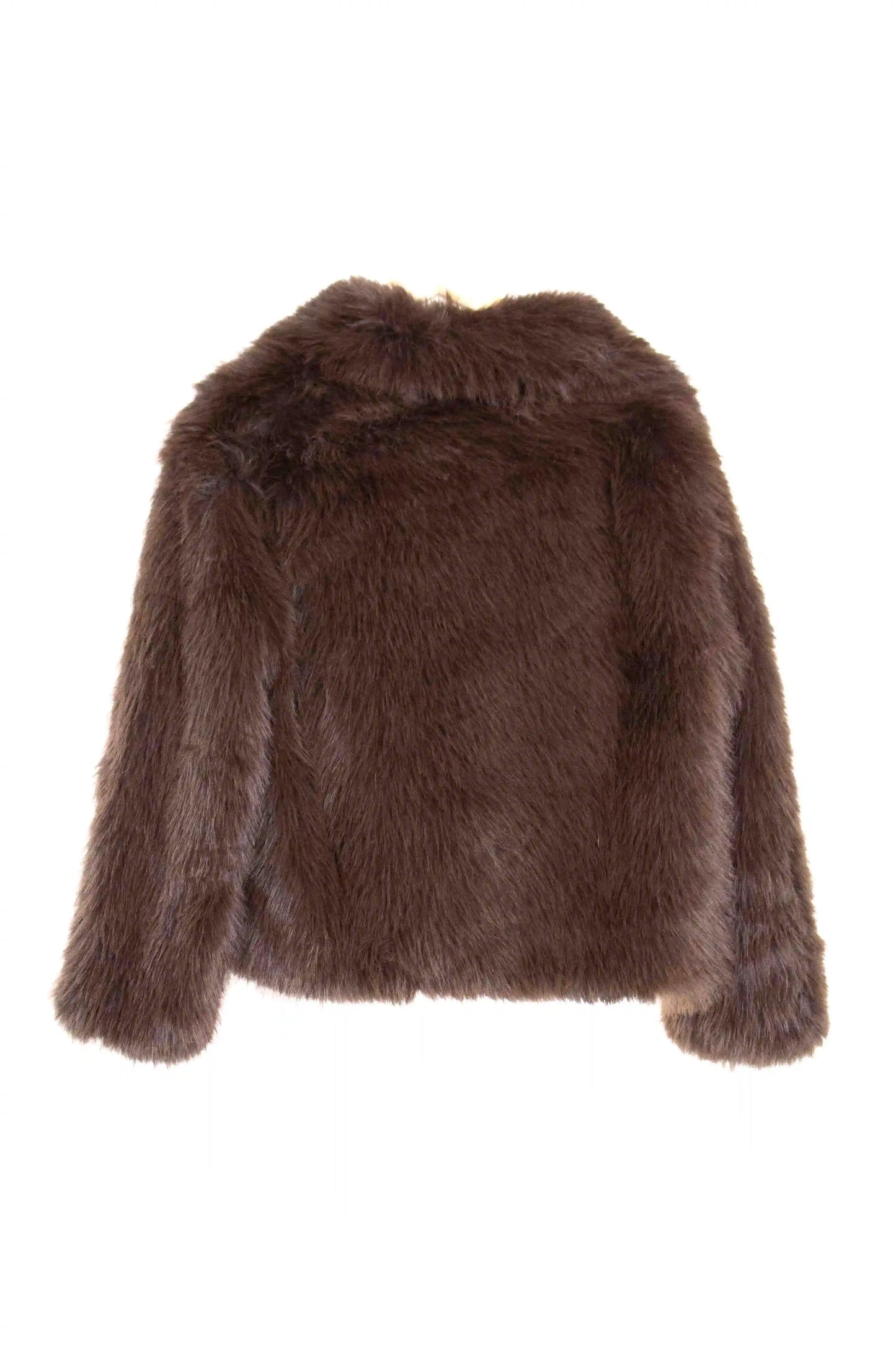 chaqueta de pelo autentico con corte recto y estilo elegante Beige m