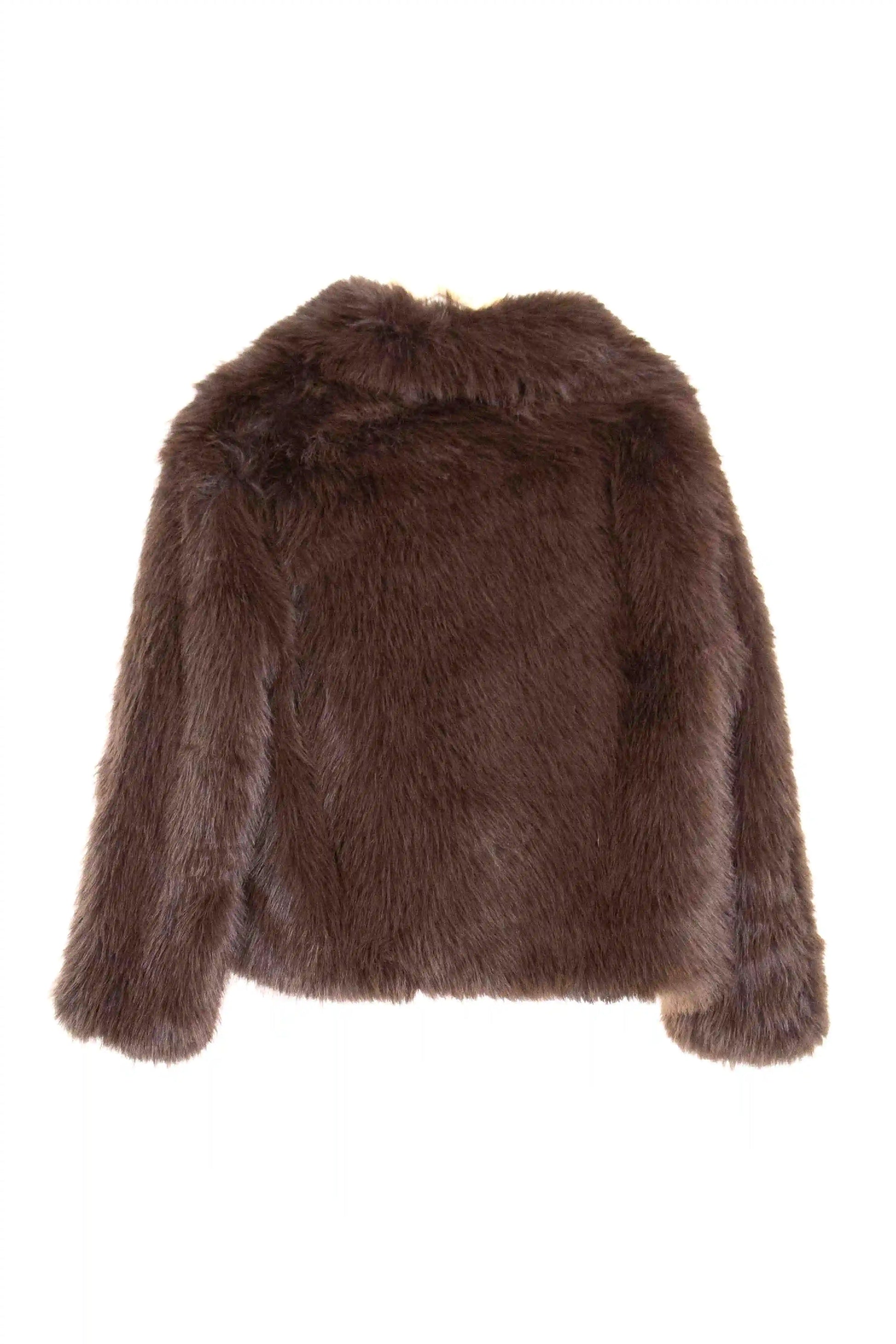 chaqueta de pelo autentico con corte recto y estilo elegante Beige m